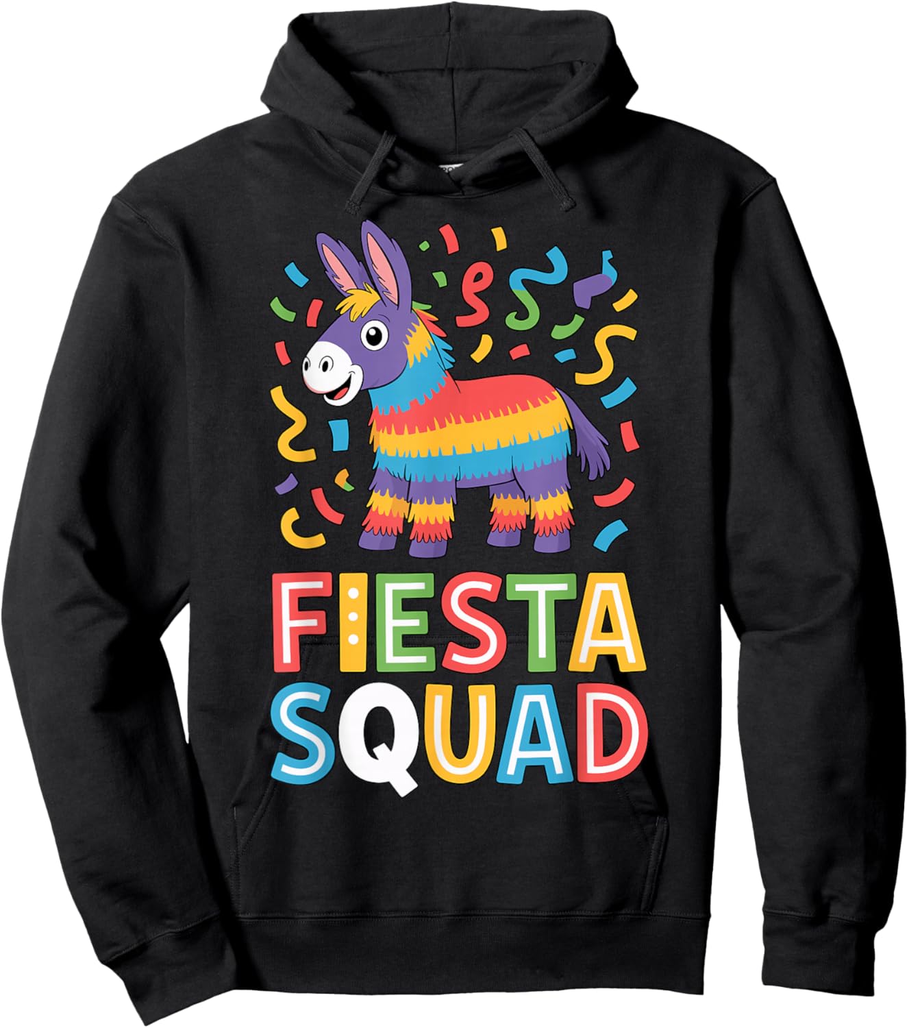 Fiesta Squad Colorful Pinata Party Mexican Cinco de Mayo Hoodie - Hoodie | Black