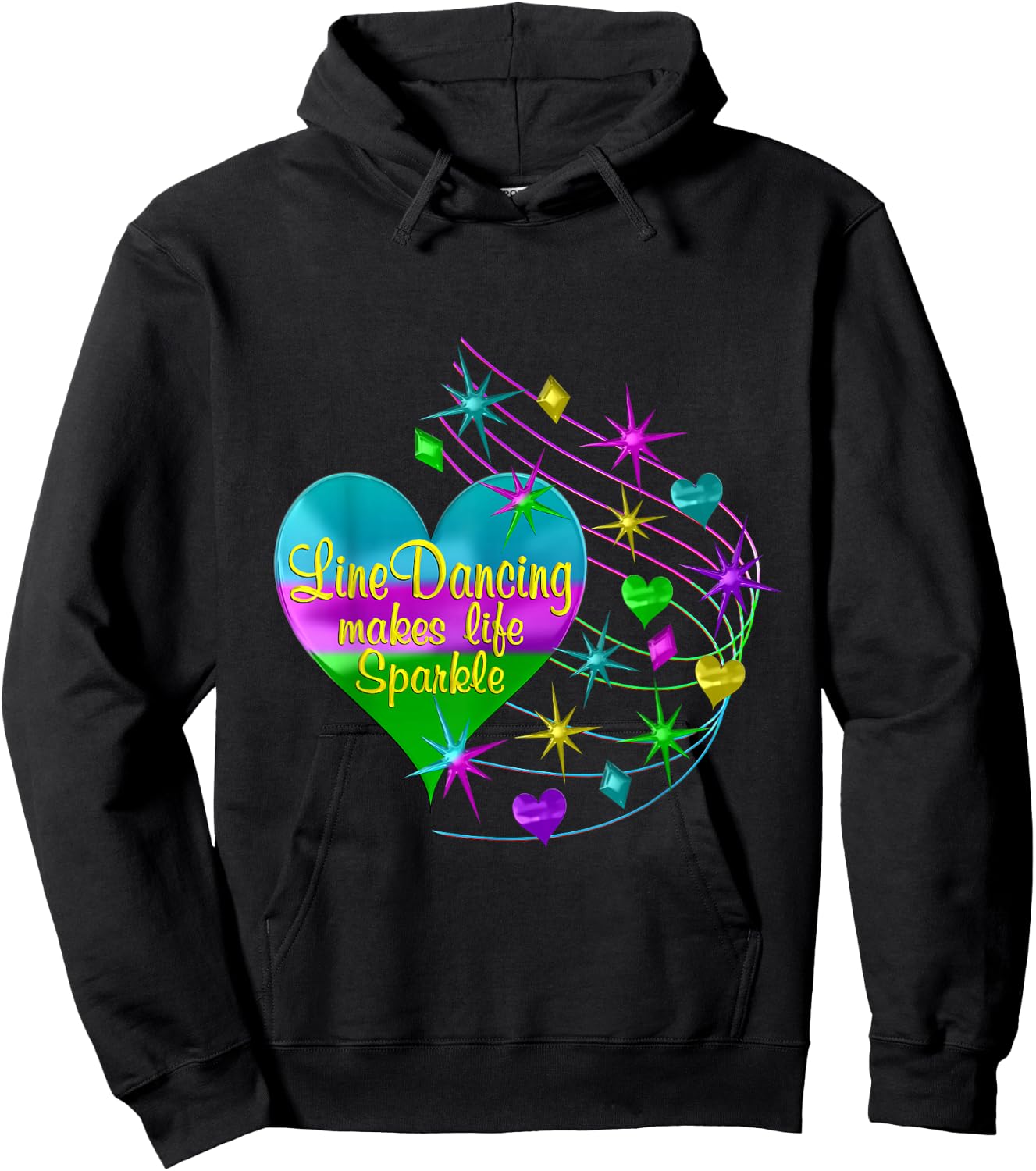 Line Dancing Makes Life Sparkle Hoodie - Hoodie | Black