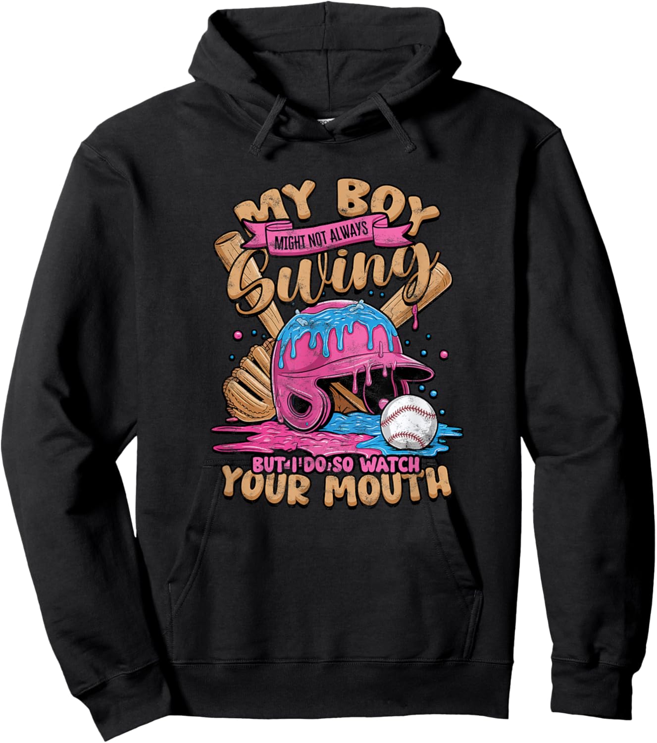My Boy Might Not Always Swing Watch Mouth Hoodie - Hoodie | Black