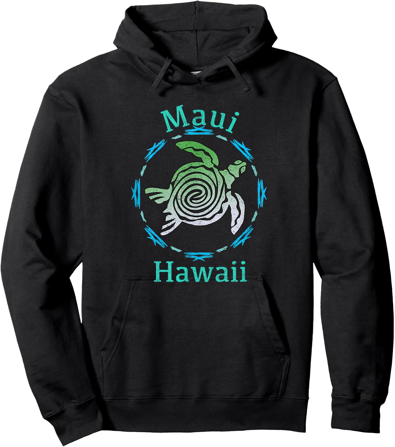 Maui Vintage Tribal Turtle Gift Hoodie - Hoodie | Black