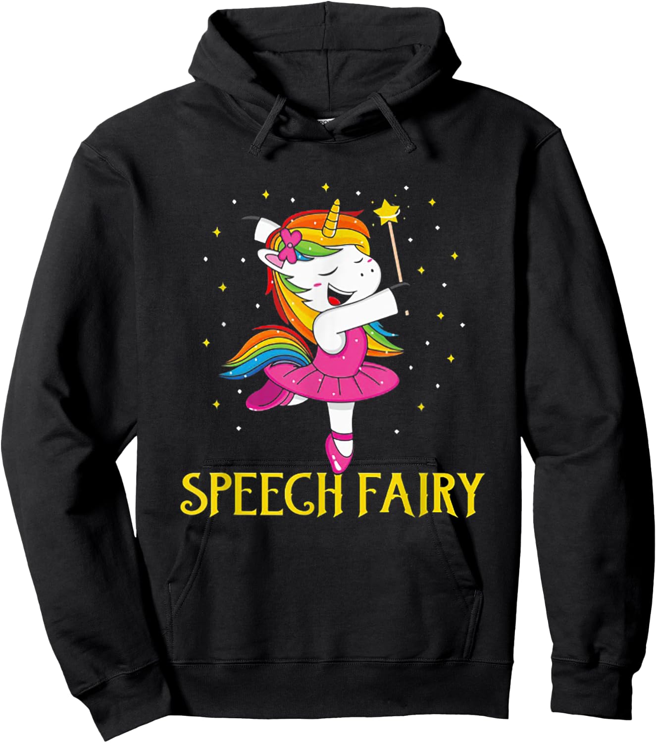 Speech Fairy Funny Unicorn Hoodie - Hoodie | Black
