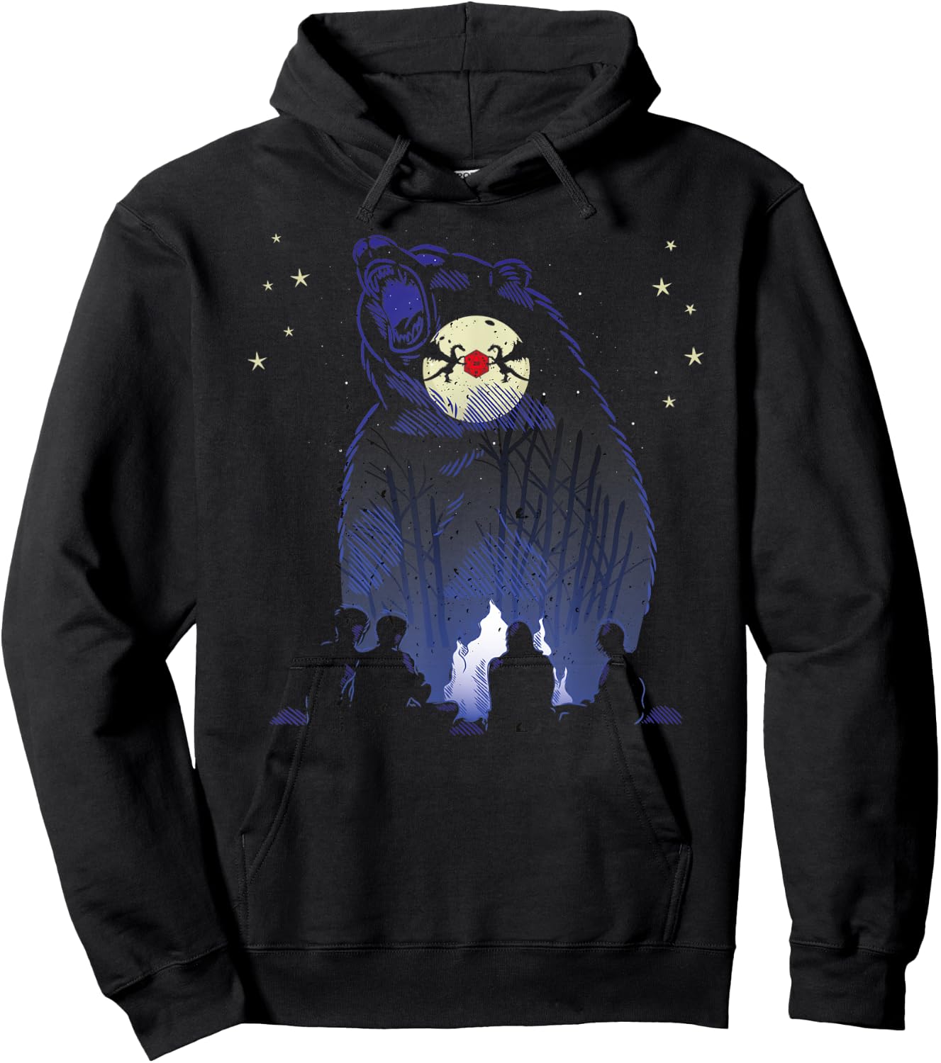 RPG Dice Boardgame Dragons Master Storyteller Bear Playing Hoodie - Hoodie | Black