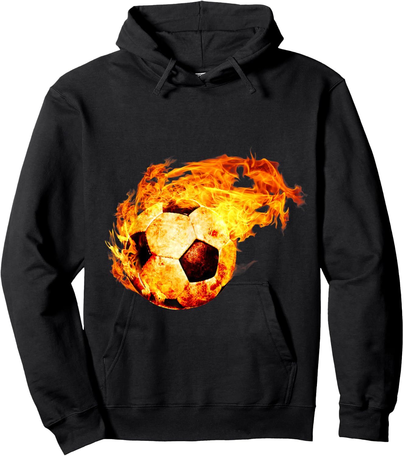 Soccer Football on fire for Adults/Men/Women/Kids Hoodie - Hoodie | Black