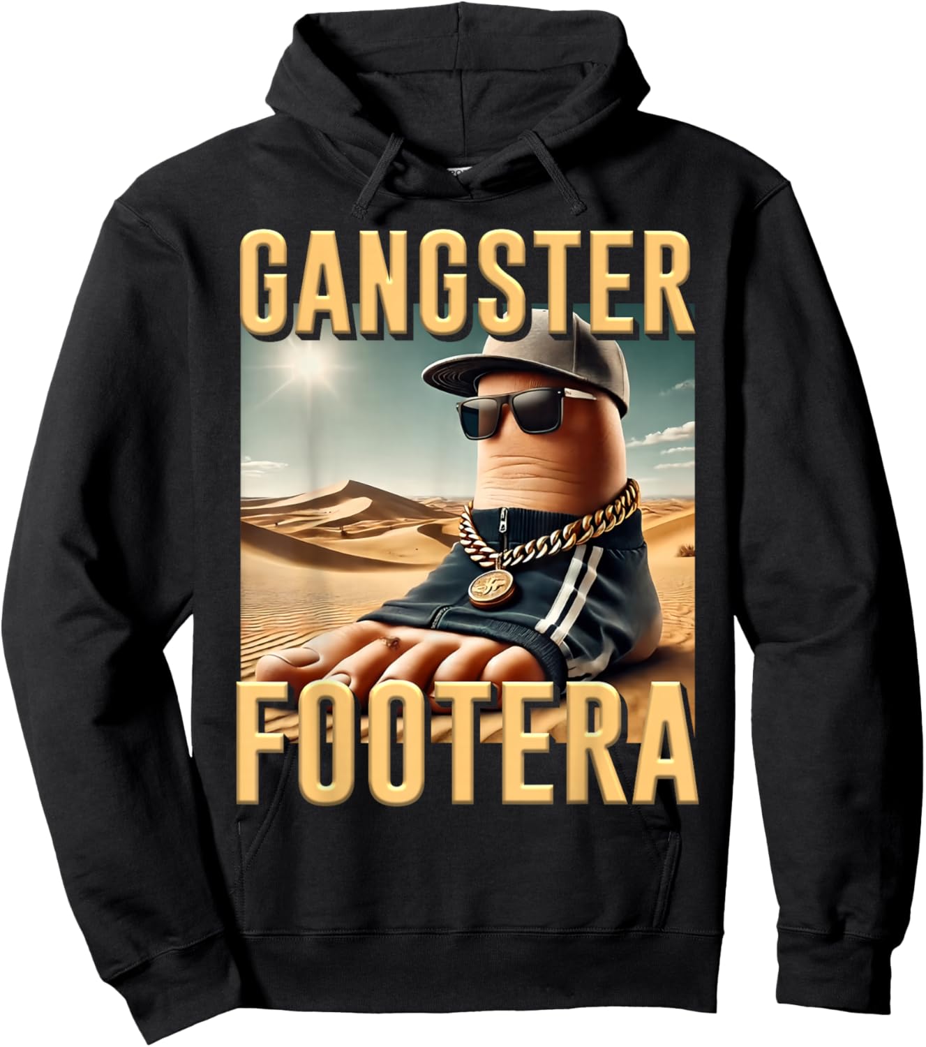 AI Meme Gangster Footera Brainrot Italian Joke Funny Hoodie - Hoodie | Black