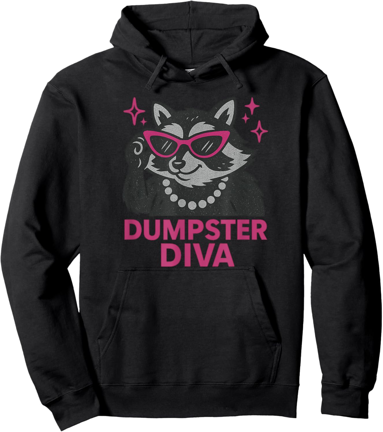 Dumpster Diva, Vintage Raccoon Cute Funny Animal Meme Hoodie - Hoodie | Black