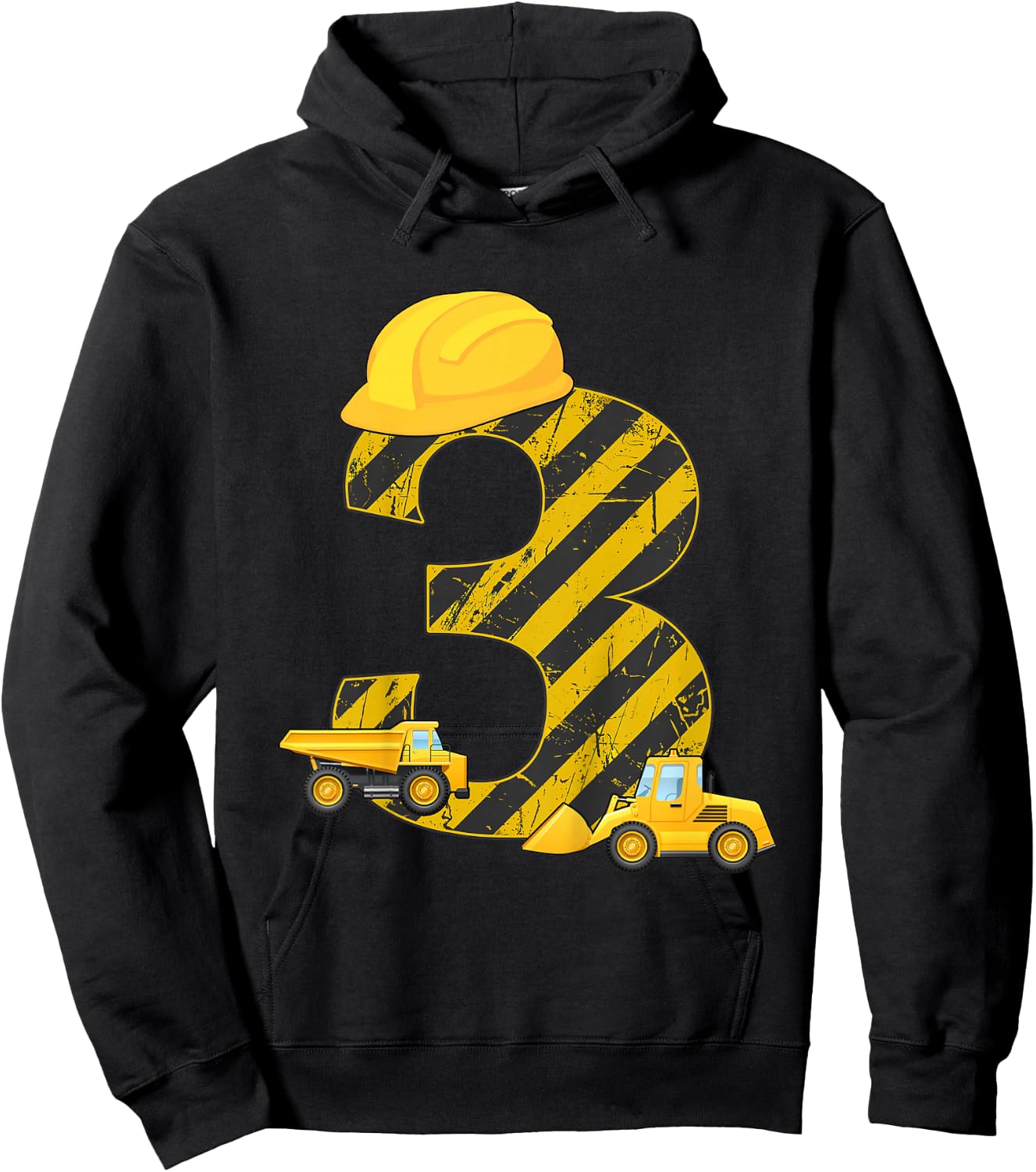 3rd Birthday Digger I 3 Years Builder Excavator Gift Hoodie - Hoodie | Black