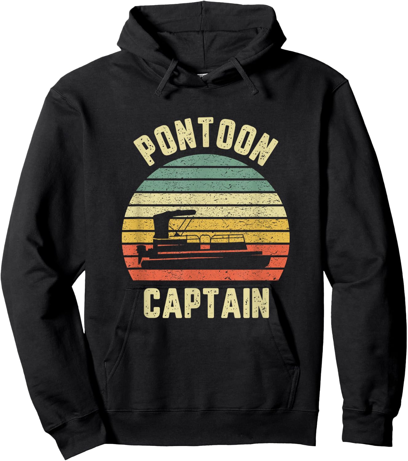 Vintage Pontoon Captain Shirt Funny Pontoon Boat Hoodie - Hoodie | Black