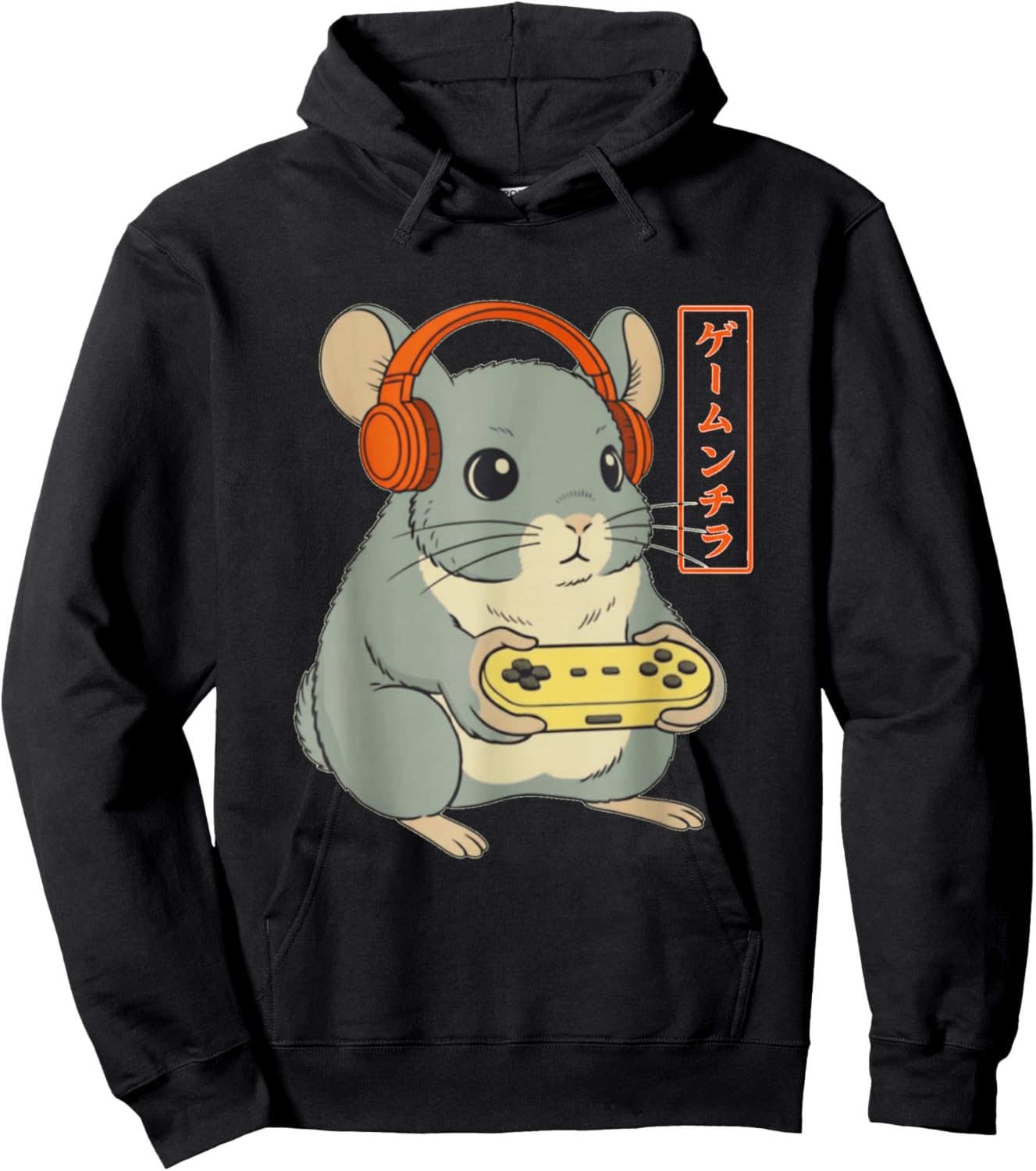 Chinchilla Japanese Gamer Art Men Women Boy Funny Gaming Hoodie - Hoodie | Black