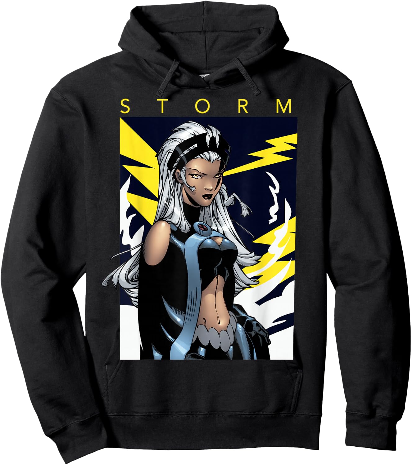 Marvel X-Men Storm Boltage Voltage Poster Graphic Hoodie - Hoodie | Black