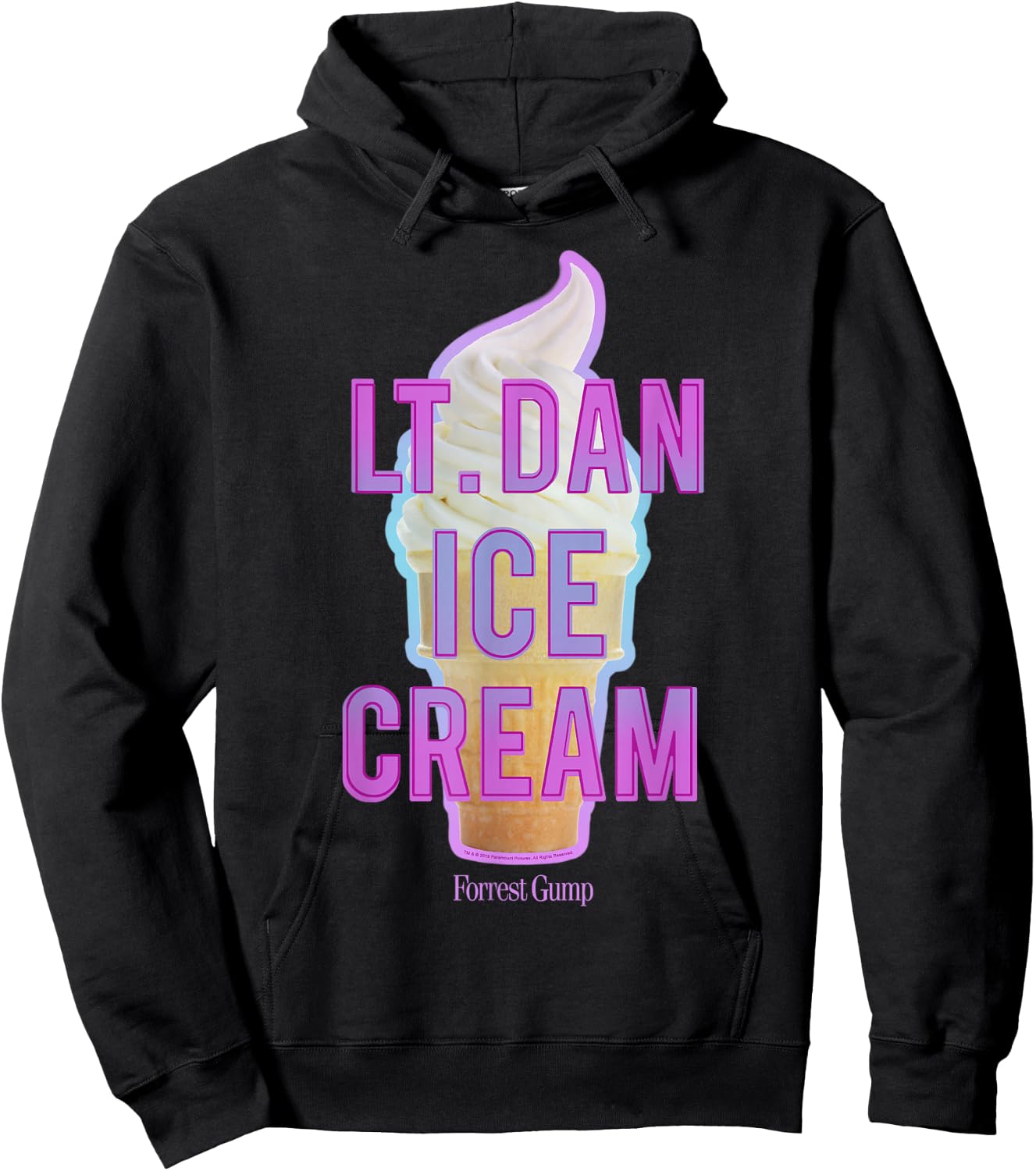Forrest Gump Lt. Dan Ice Cream Logo Hoodie - Hoodie | Black