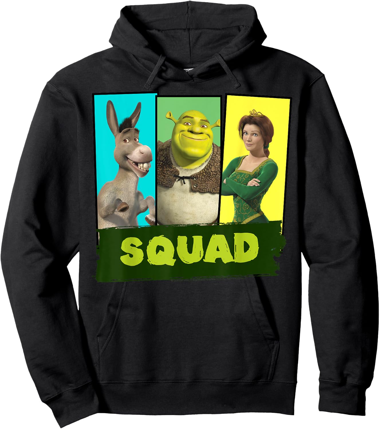 Shrek Squad Group Shot Panel Lineup Poster Hoodie - Hoodie | Black