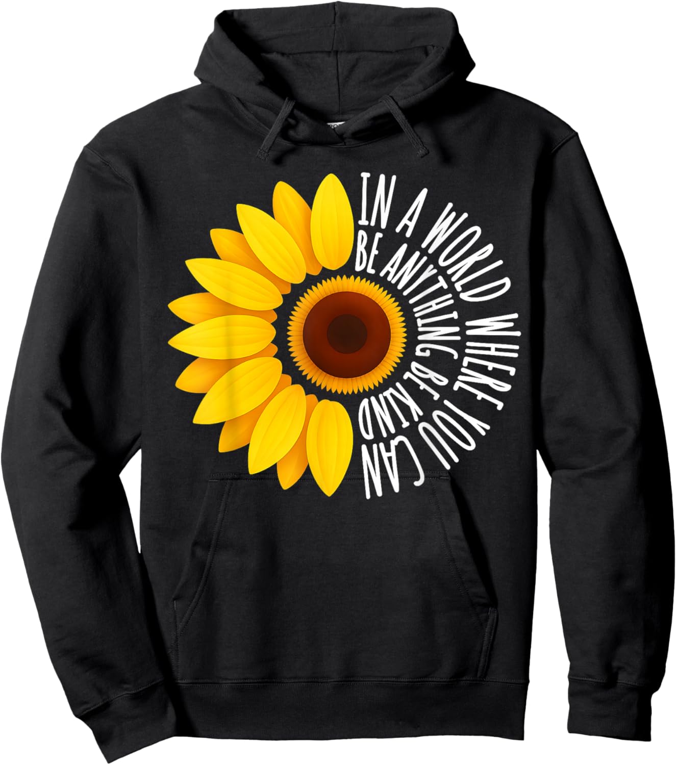 Sunflower Be Kind Unity Day Anti Bullying Orange Boy Girl Hoodie - Hoodie | Black
