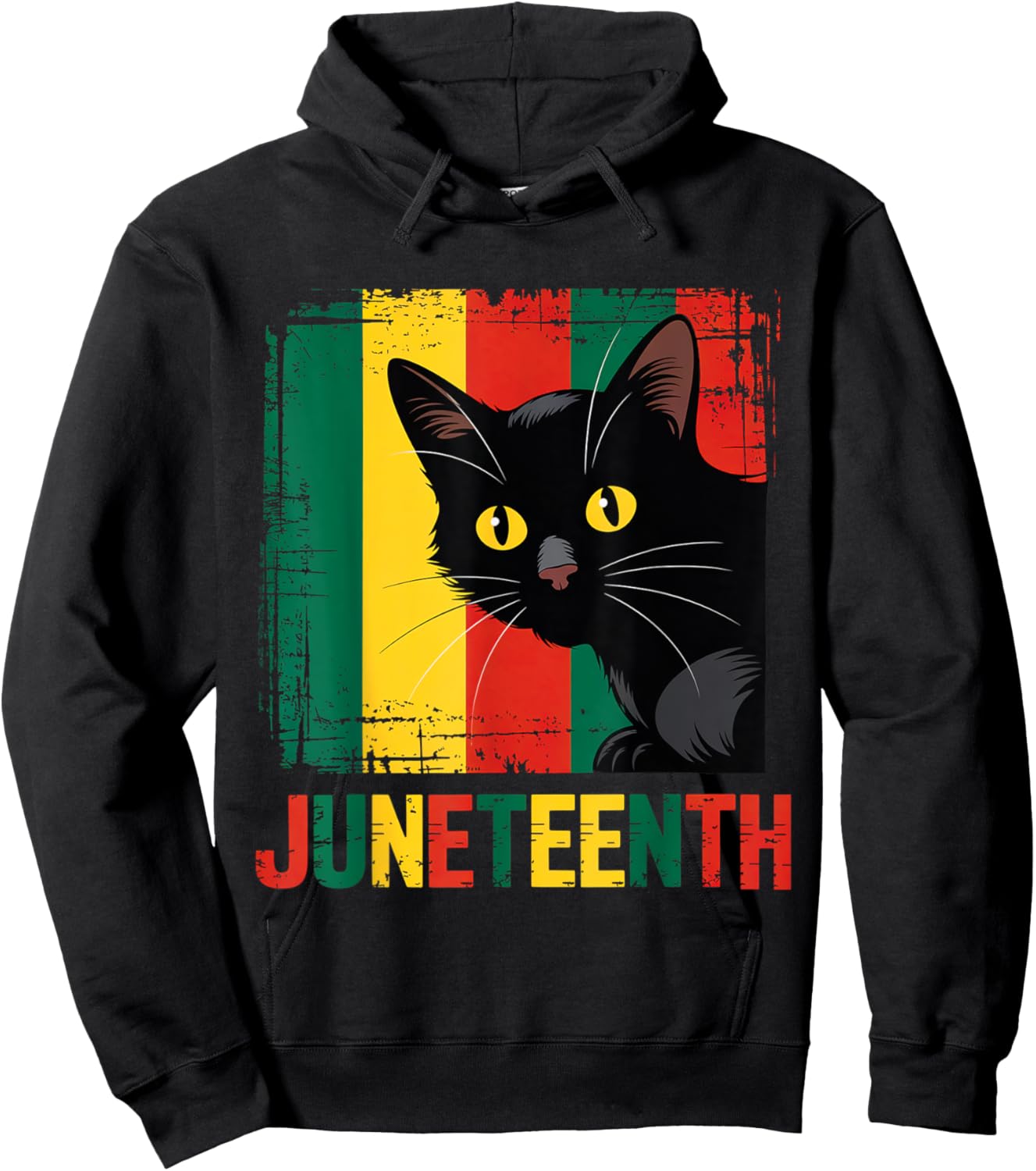 Juneteenth Cat Lovers Celebrating Black Freedom Day 1865 Hoodie - Hoodie | Black