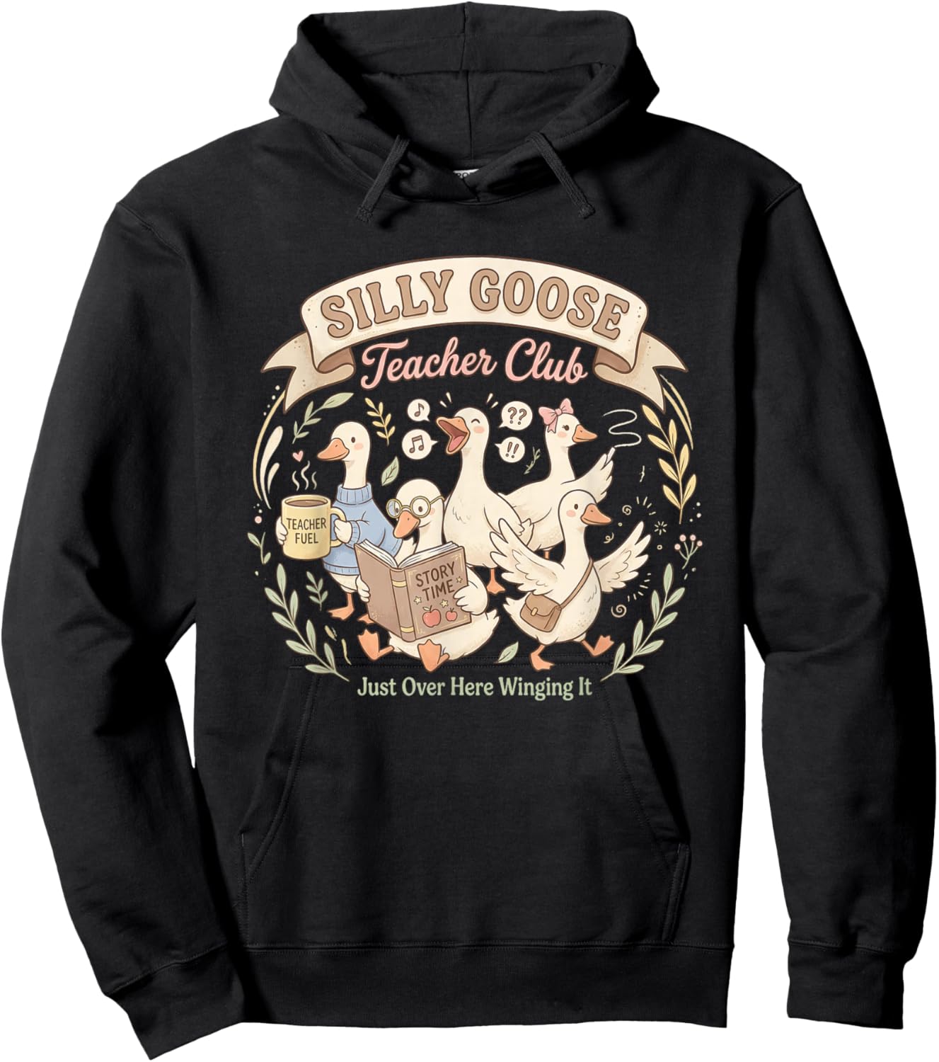 Funny Silly Goose Teacher Club Teacher Appreciation Hoodie - Hoodie | Black