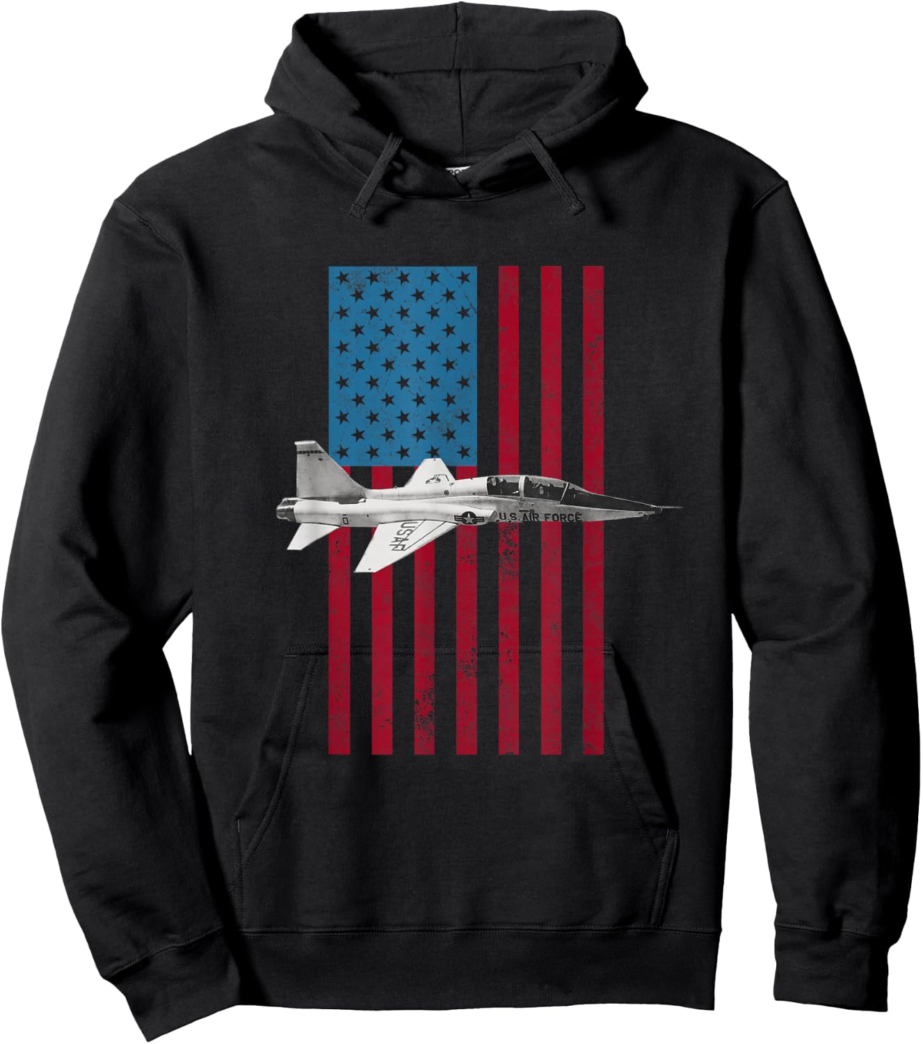 T-38 Talon USA American Flag - Military Hoodie - Hoodie | Black