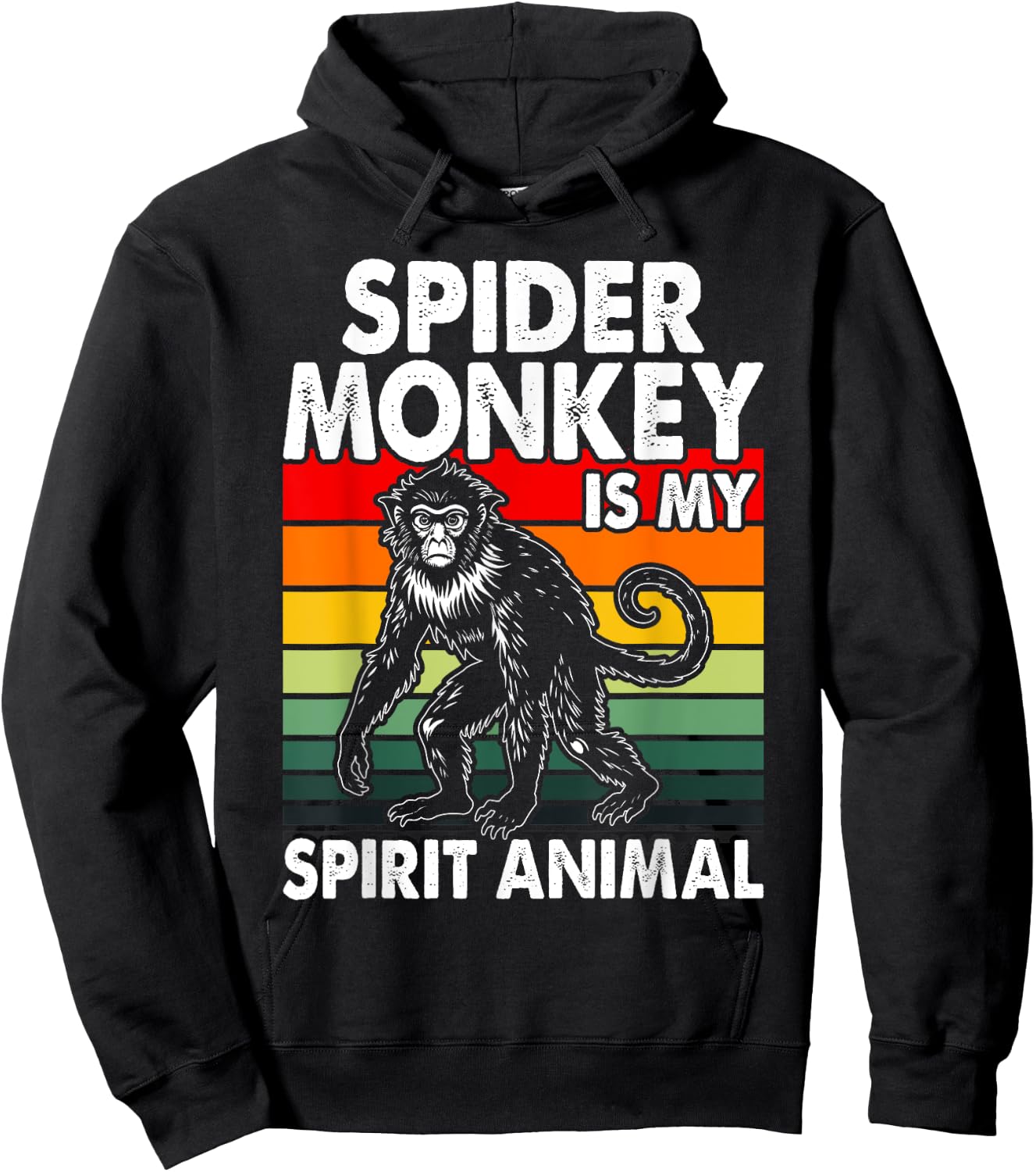 Spider Monkey Retro Vintage Hoodie - Hoodie | Black