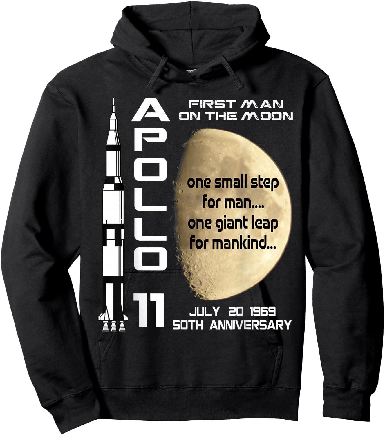 Apollo 11 50th Anniversary Moon Landing July 20th 1969 Gift Hoodie - Hoodie | Black