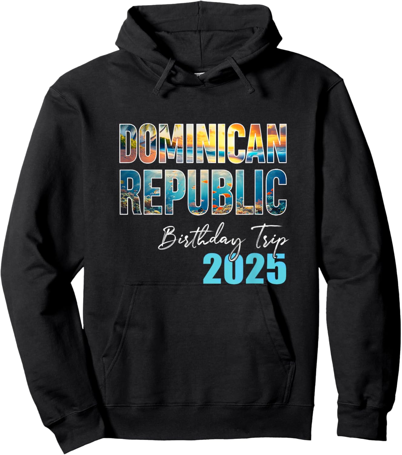 Dominican Republic Birthday Trip 2025 Vacation Party Crew Hoodie - Hoodie | Black