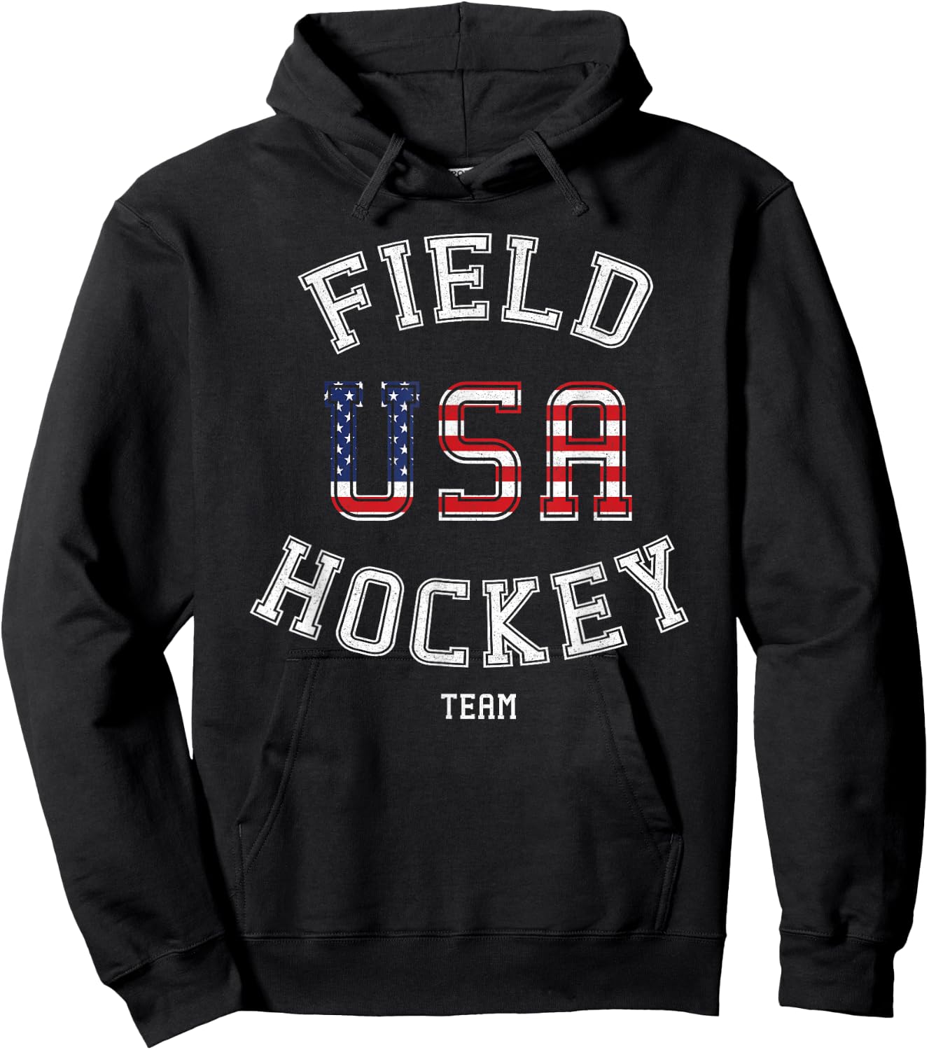 American Flag USA Field Hockey Player Gift Kids Men Hoodie - Hoodie | Black
