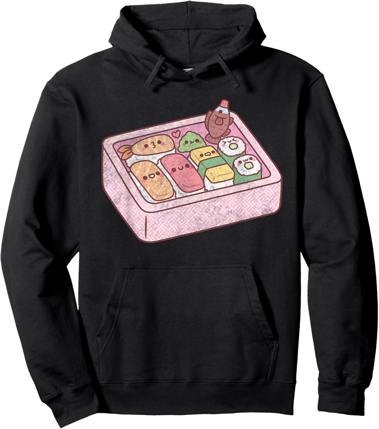 Funny Kawaii Japanese Bento Box Sushi Hoodie - Hoodie | Black