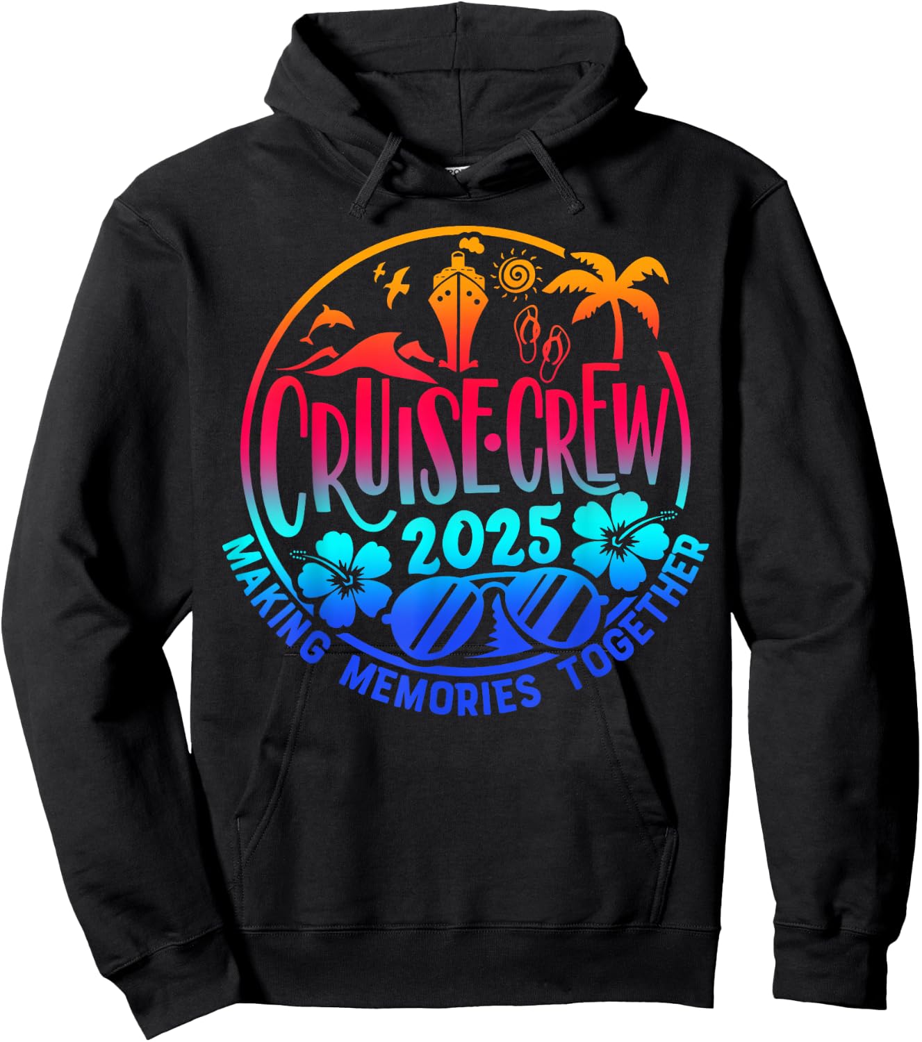 Cruise Crew 2025 Family Friends Vacation Matching Group Trip Hoodie - Hoodie | Black