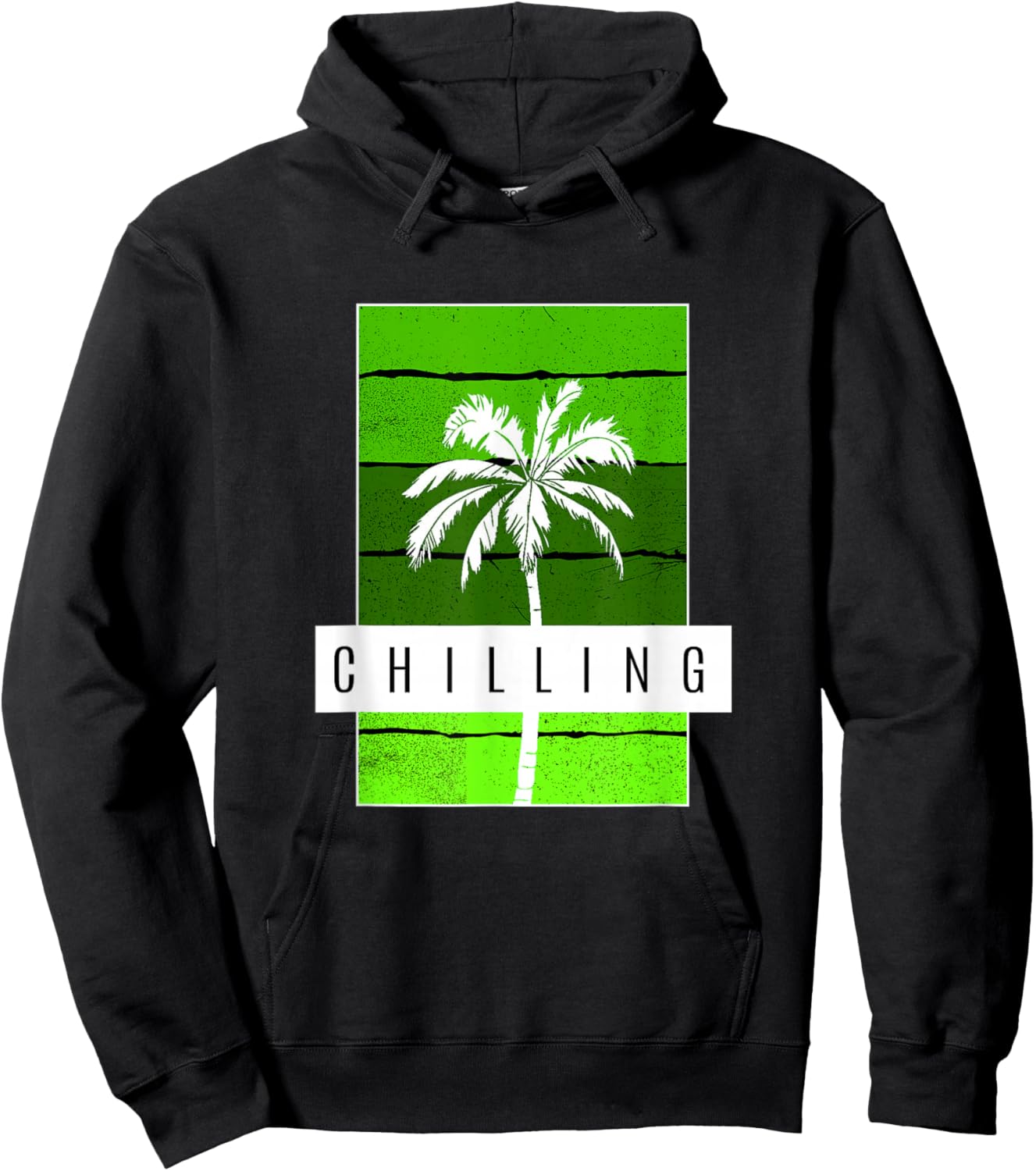 Green Chilling Green Graphic Hoodie - Hoodie | Black