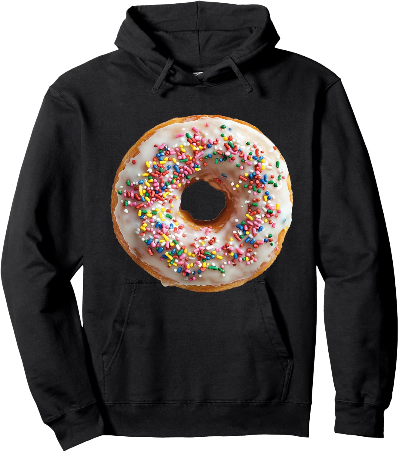 Candy Designs. -Adult, -Kid Donuts Colorful Sprinkles Doughnut Funny Graphic Hoodie - Hoodie | Black