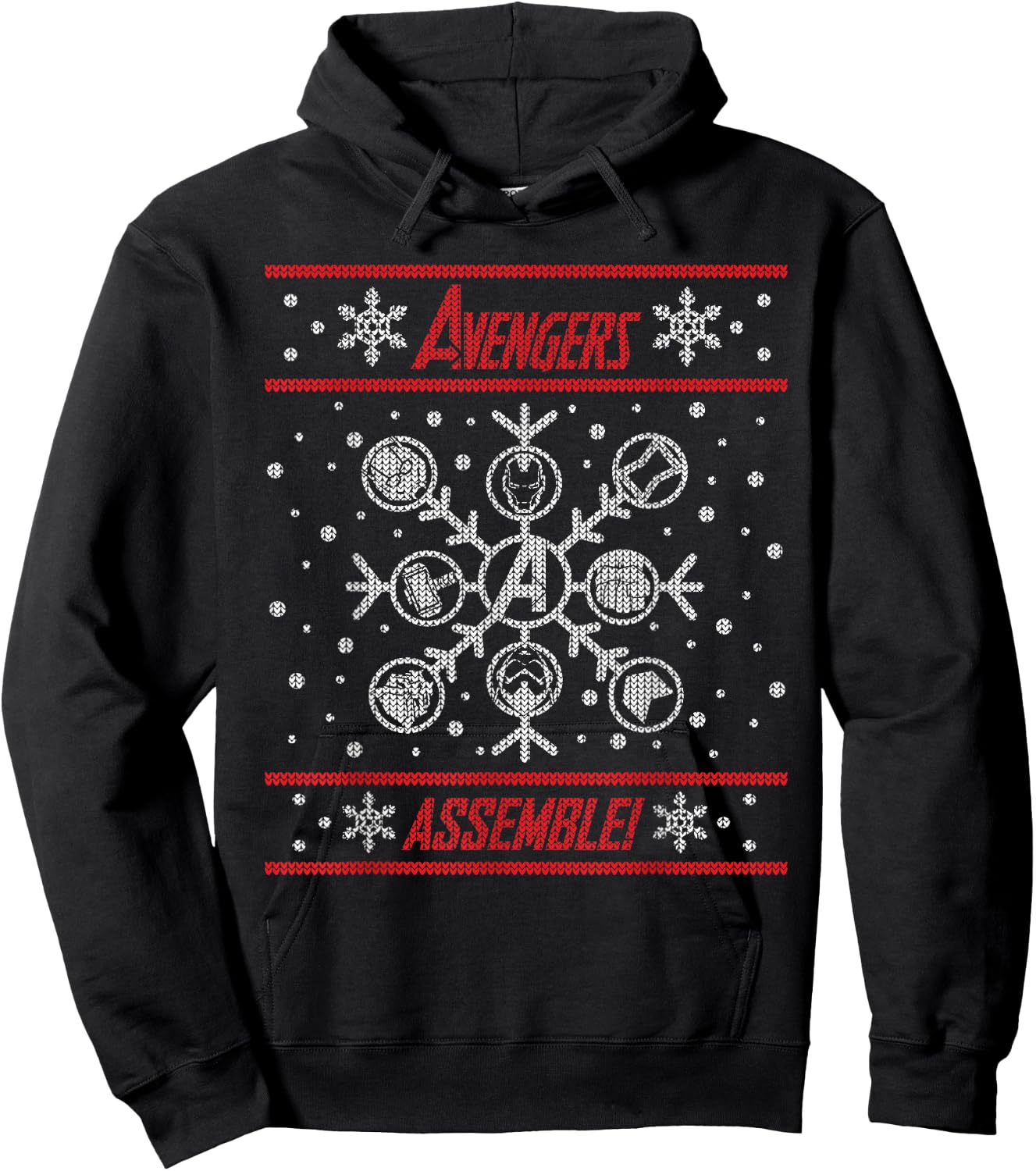 Marvel Avengers Assemble Holiday Sweater Hoodie - Hoodie | Black