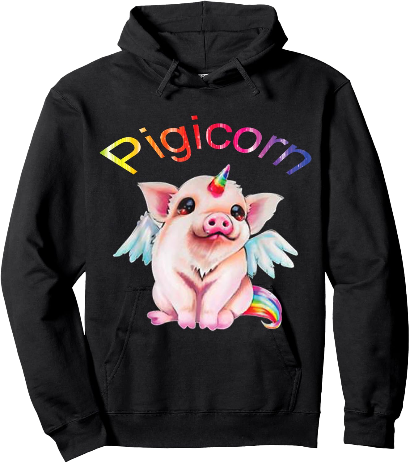 Pigicorn - I love Pigs and Unicorns Teeshirt Hoodie - Hoodie | Black