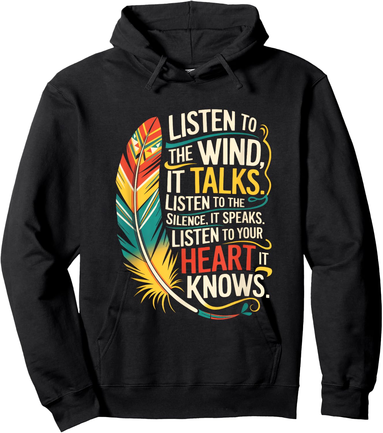 Listen To The Wind It Talks. Listen To The Hoodie - Hoodie | Black