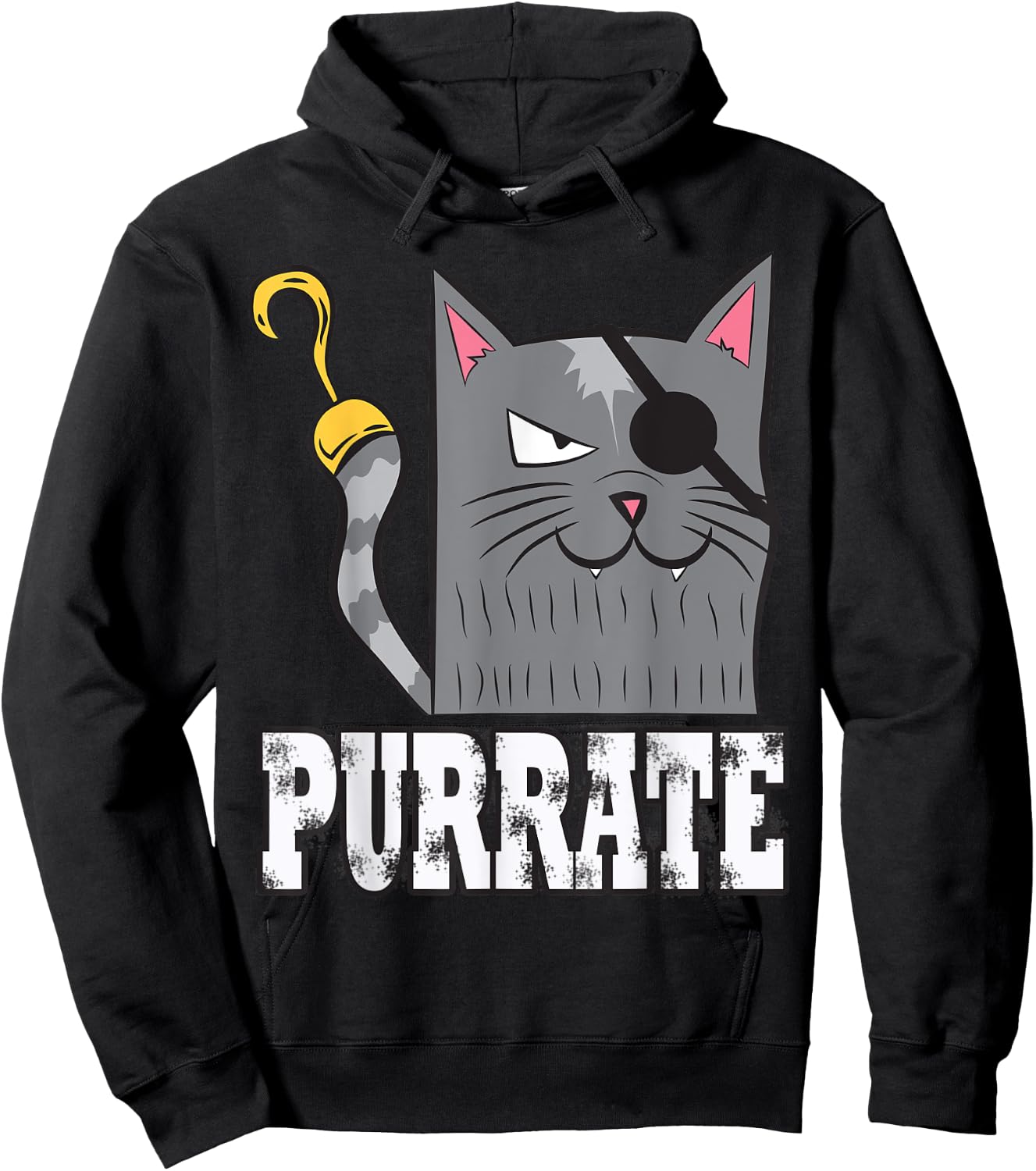 Purrate Pirate Cat Purrate Captain Kitty Eye Patch Sea Hoodie - Hoodie | Black