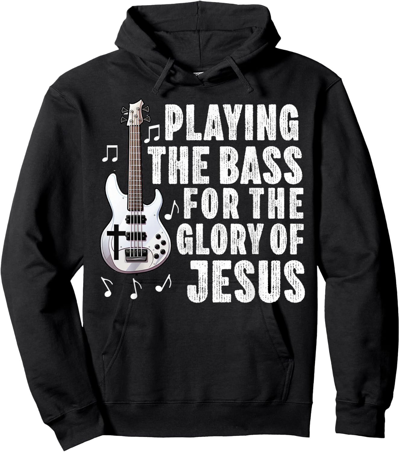 Christian Bass Guitar Player Worship Jesus Bassist Music Hoodie - Hoodie | Black