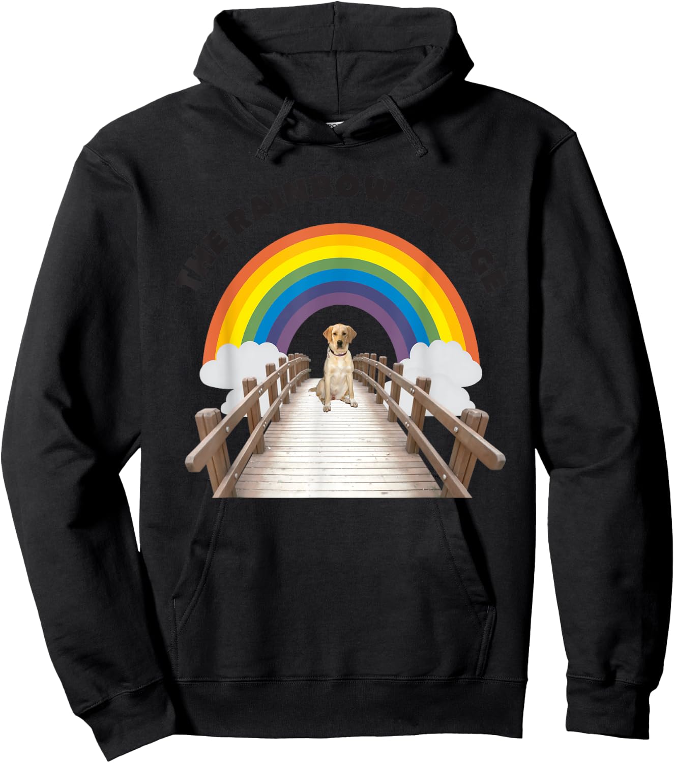The Rainbow Bridge Yellow Labrador Retriever Hoodie - Hoodie | Black