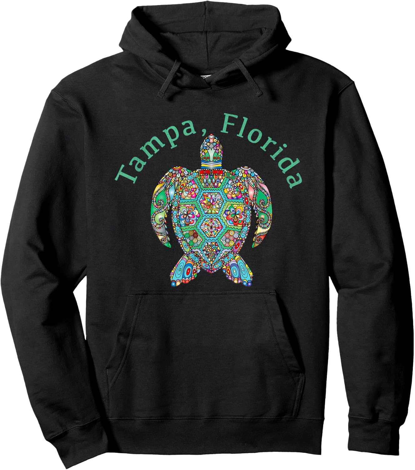 Tampa, Florida Tribal Turtle Gift Hoodie - Hoodie | Black