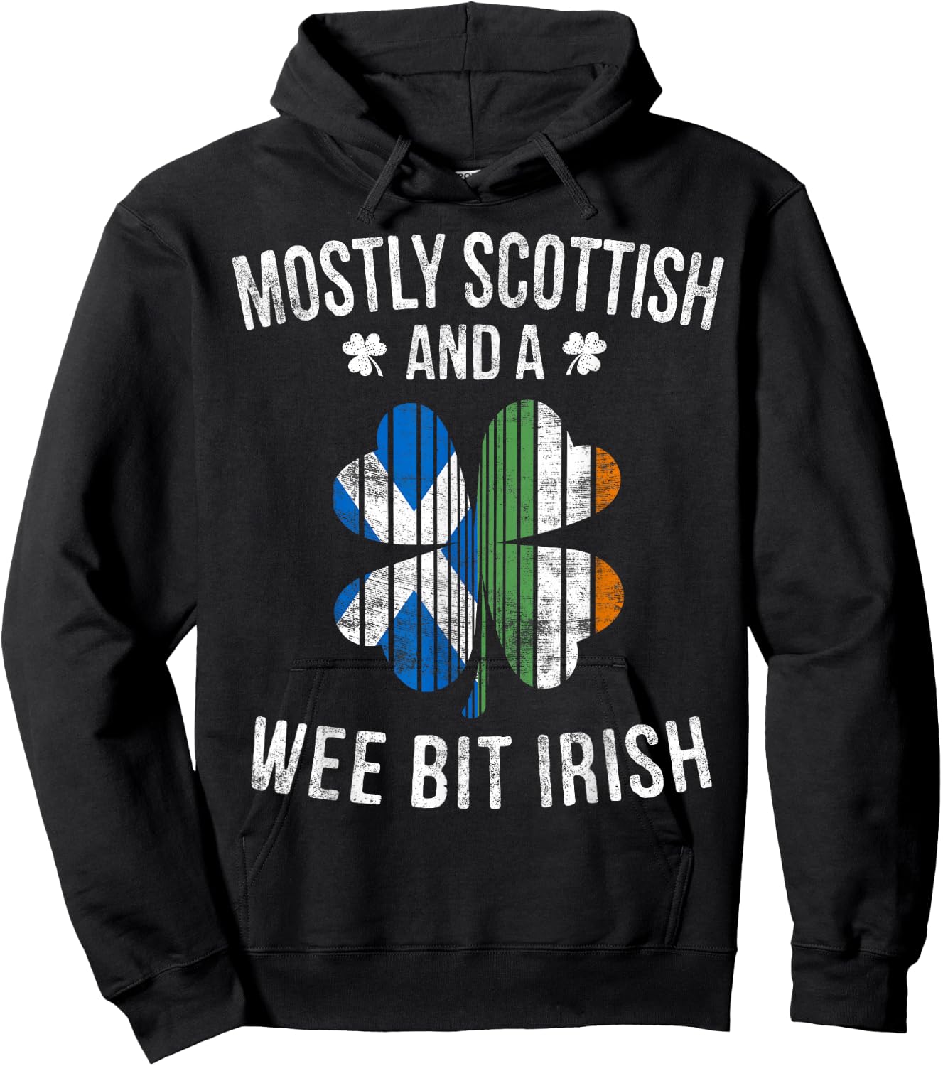 Scottish Wee Bit Irish Scotland Patrick Day Gifts Hoodie - Hoodie | Black