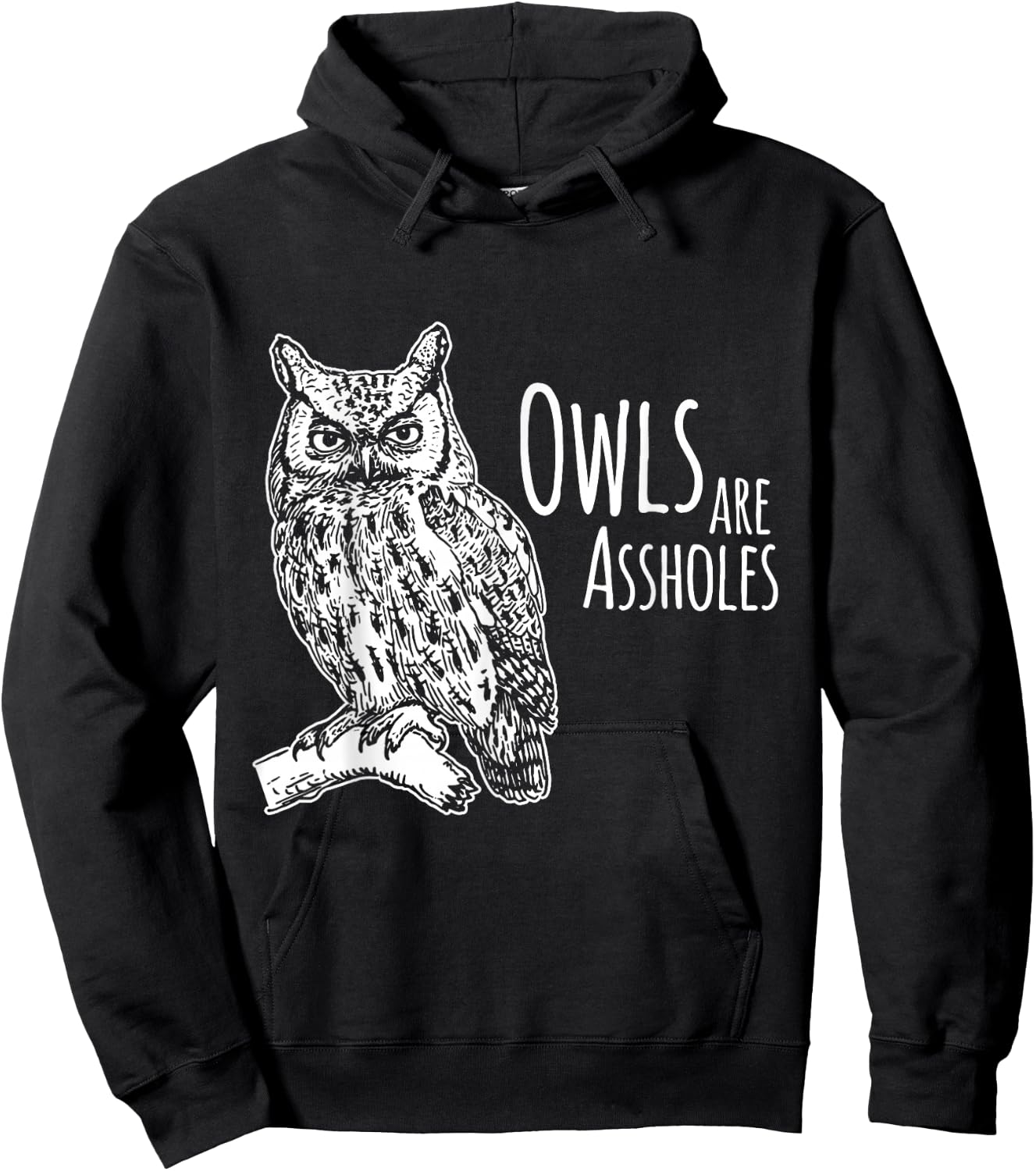 Owls Are Assholes Hoodie - Hoodie | Black