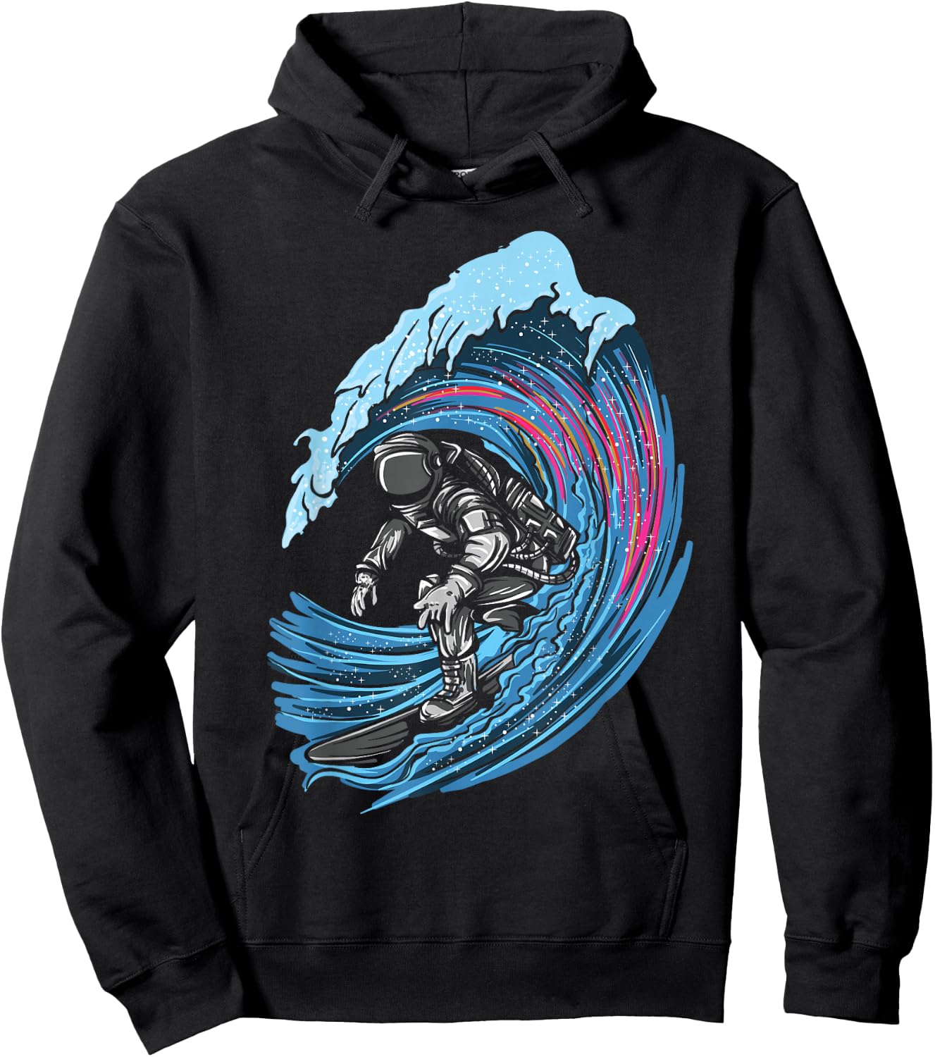 Astronaut in Space Surfer Surfing Beach Artsy Hoodie - Hoodie | Black