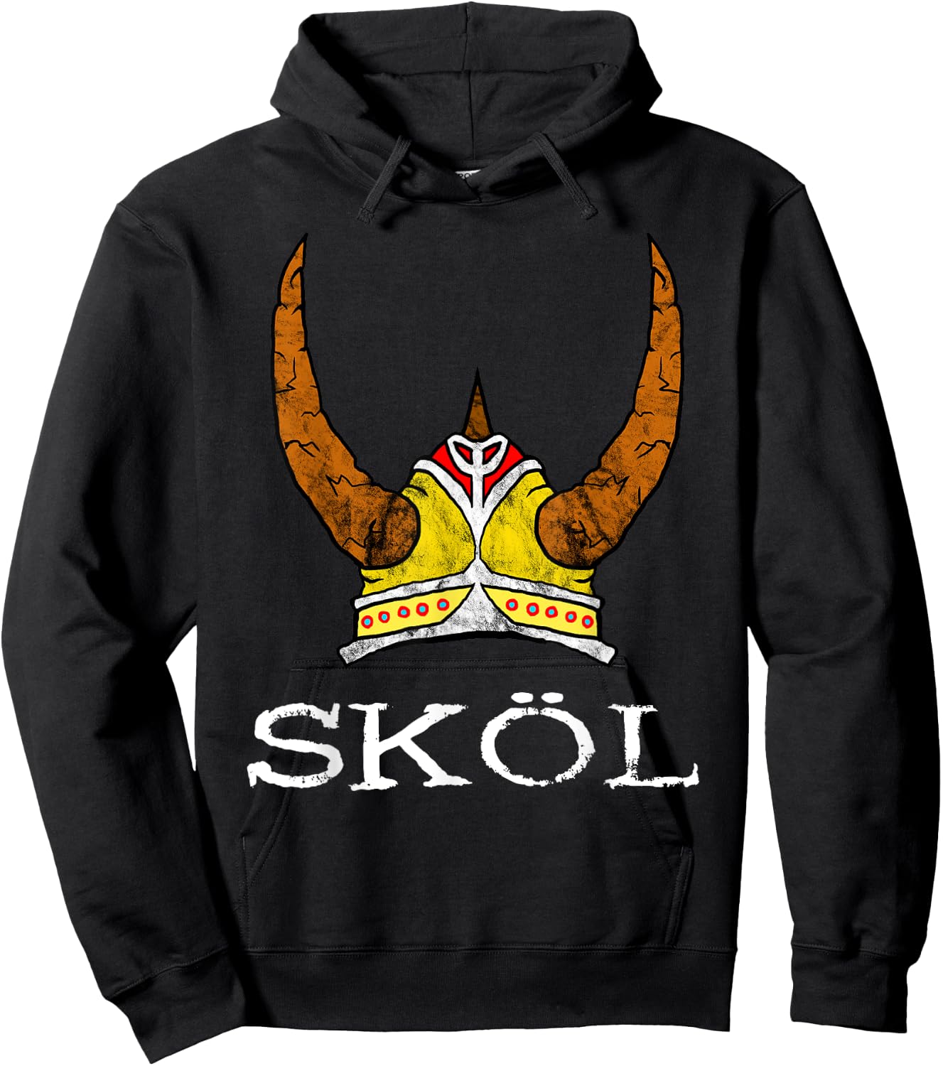 Nordic Viking Warrior Norwegian Northman Gifts Skol Viking Helmet Nordic Horned Helmet Norse Mythology Adult Black Medium Hoodie - Hoodie | Black