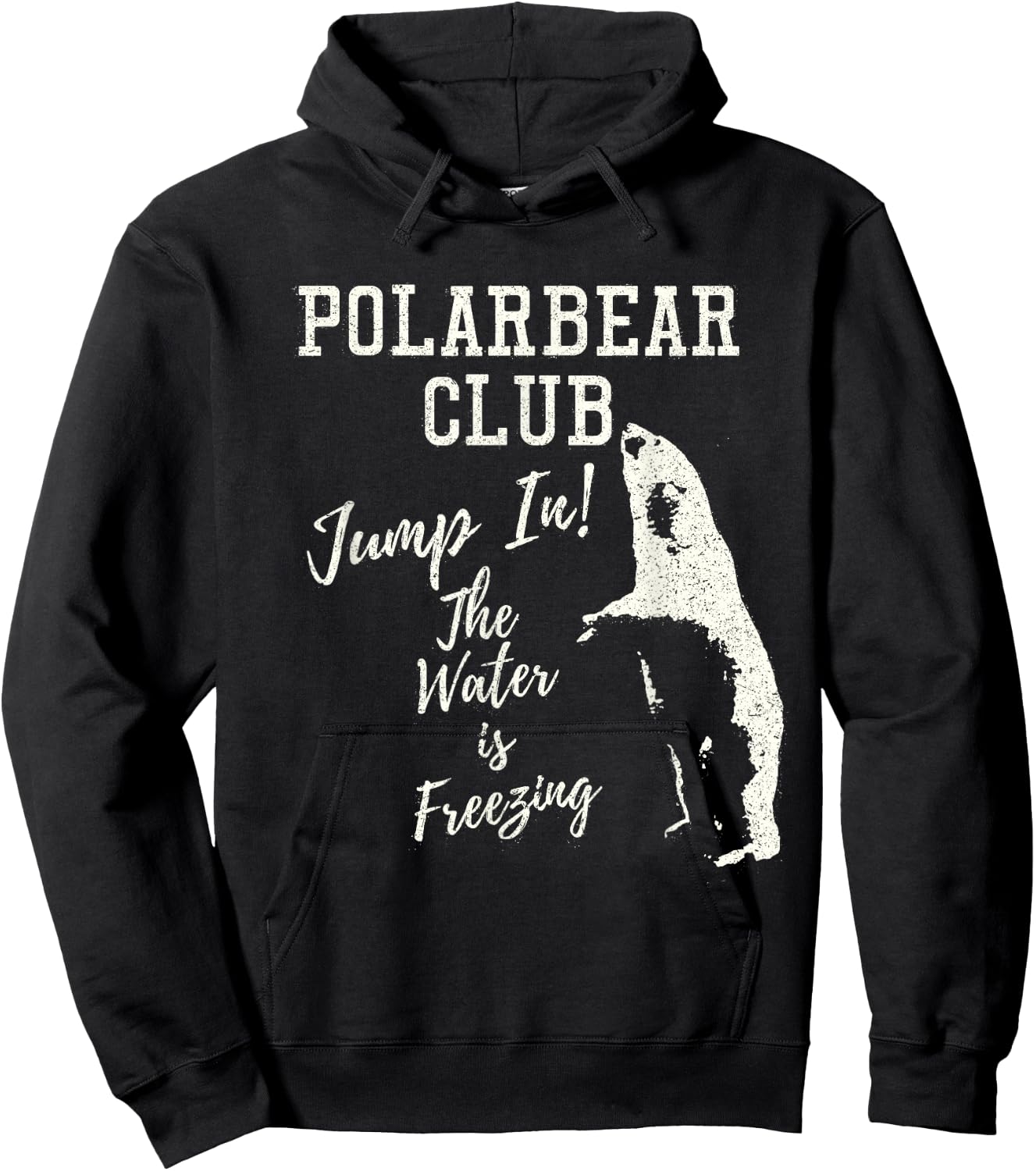 Polar Bear Club Freezing Water Vintage Distressed T shirt Hoodie - Hoodie | Black