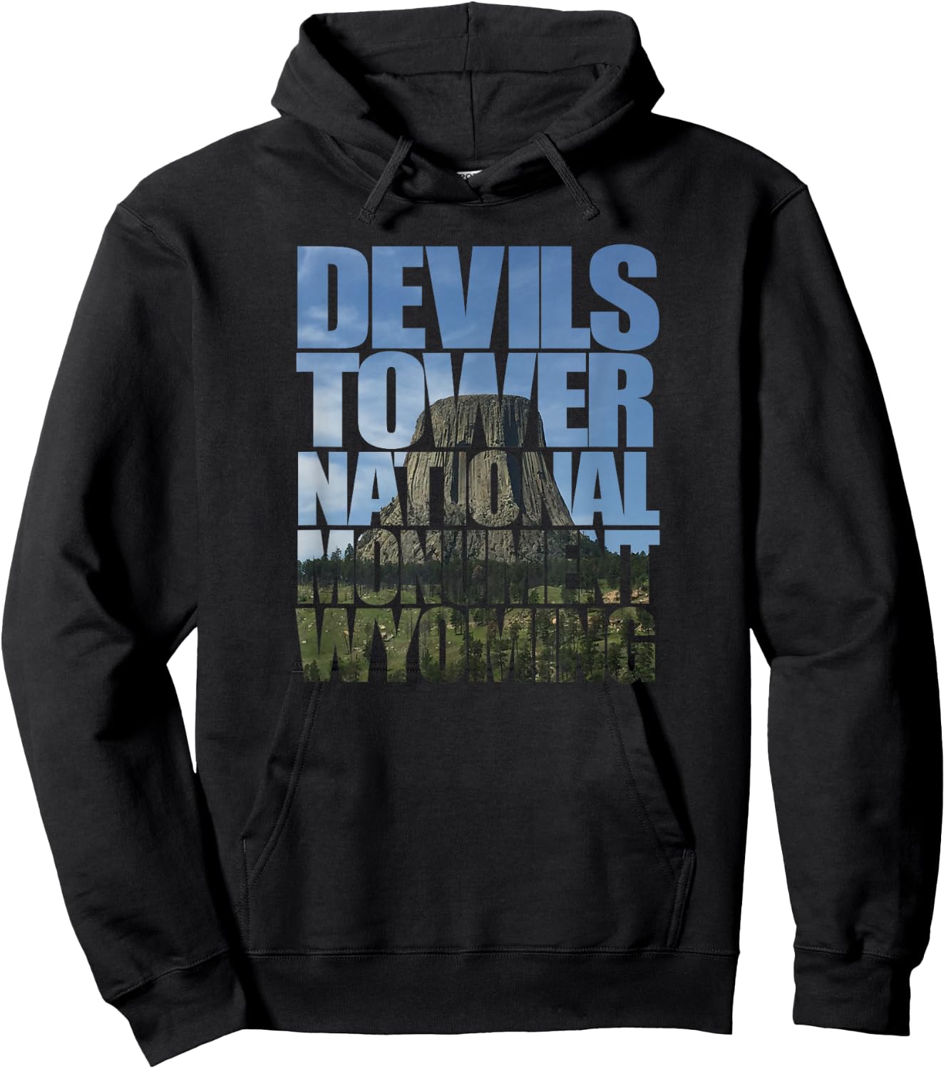 Devils Tower National Monument Wyoming USA Souvenir Hoodie - Hoodie | Black