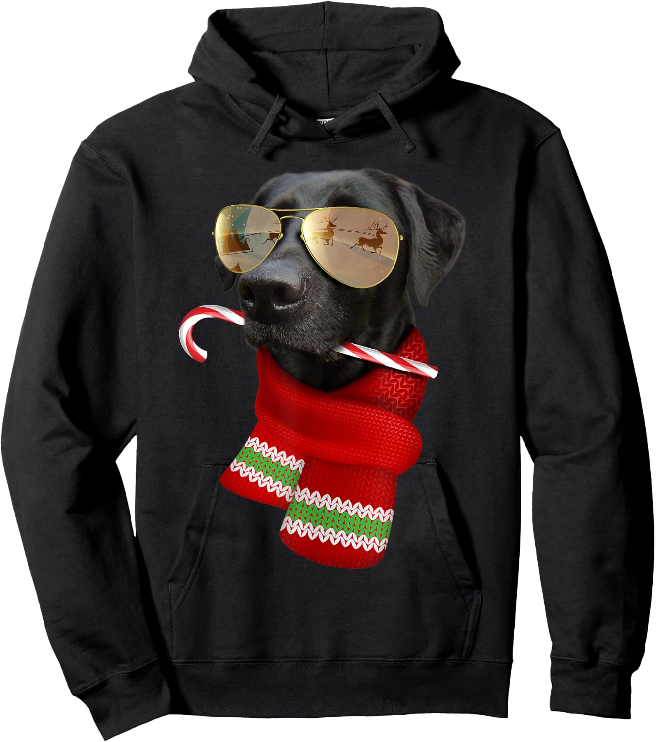 Labrador Shirt Christmas Gift Dog Lovers Lab Sunglasses Women Kids Hoodie - Hoodie | Black