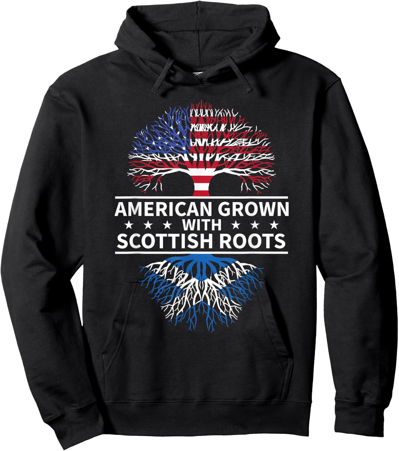 American Grown Scottish Roots Scotland Gift Hoodie - Hoodie | Black
