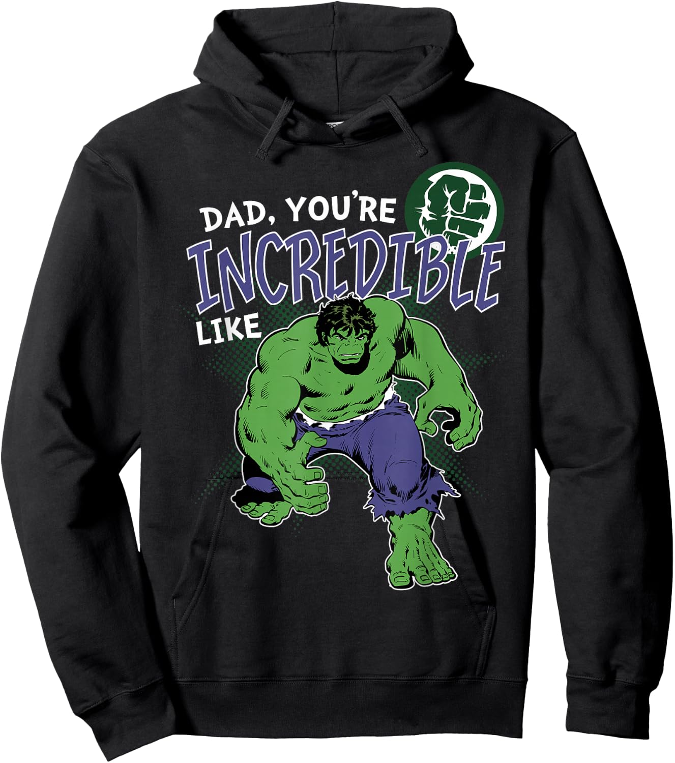 Marvel Hulk Incredible Dad Father's Day Hoodie - Hoodie | Black