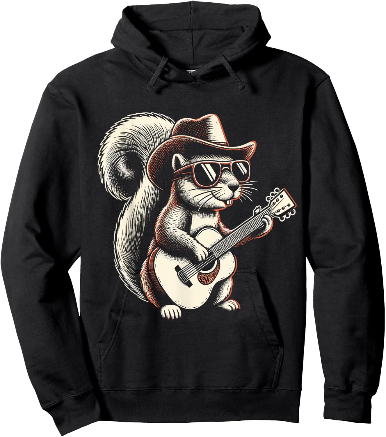 Squirrel Playing Guitar Hoodie - Hoodie | Black