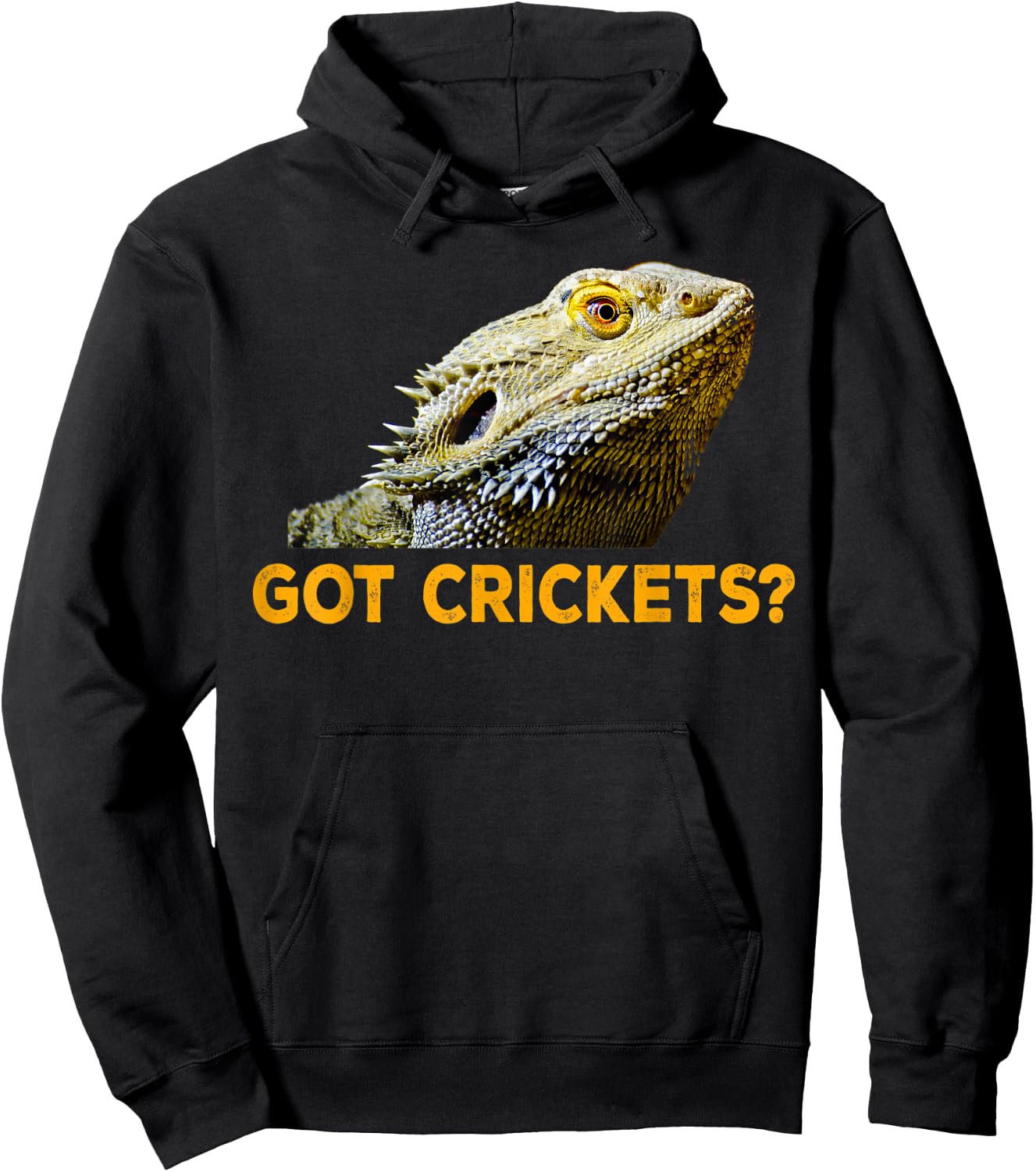 Got Crickets Bearded Dragon Lizard Hoodie - Hoodie | Black