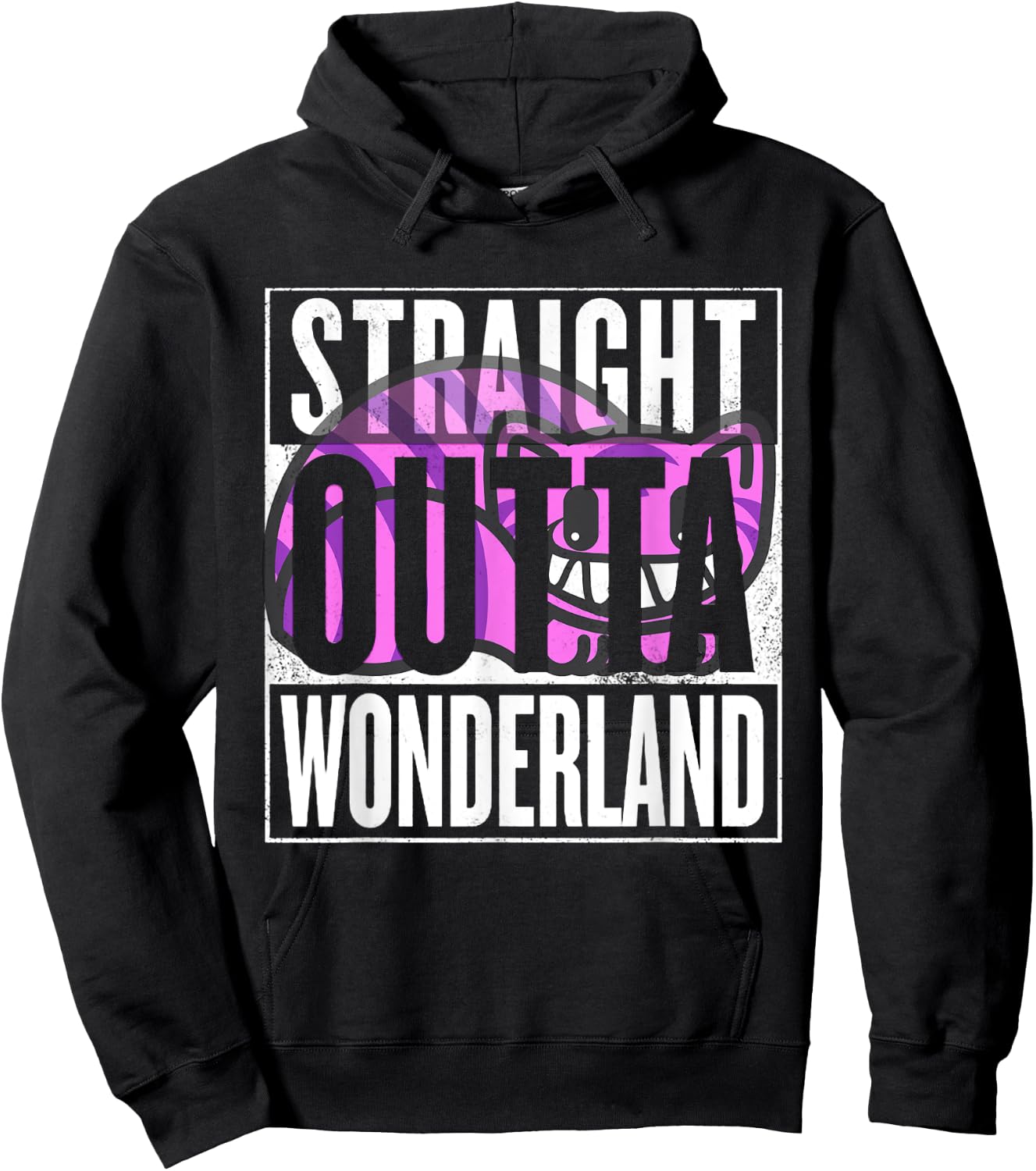 Straight Outta Wonderland Cheshire - Cat Women Kids Hoodie - Hoodie | Black