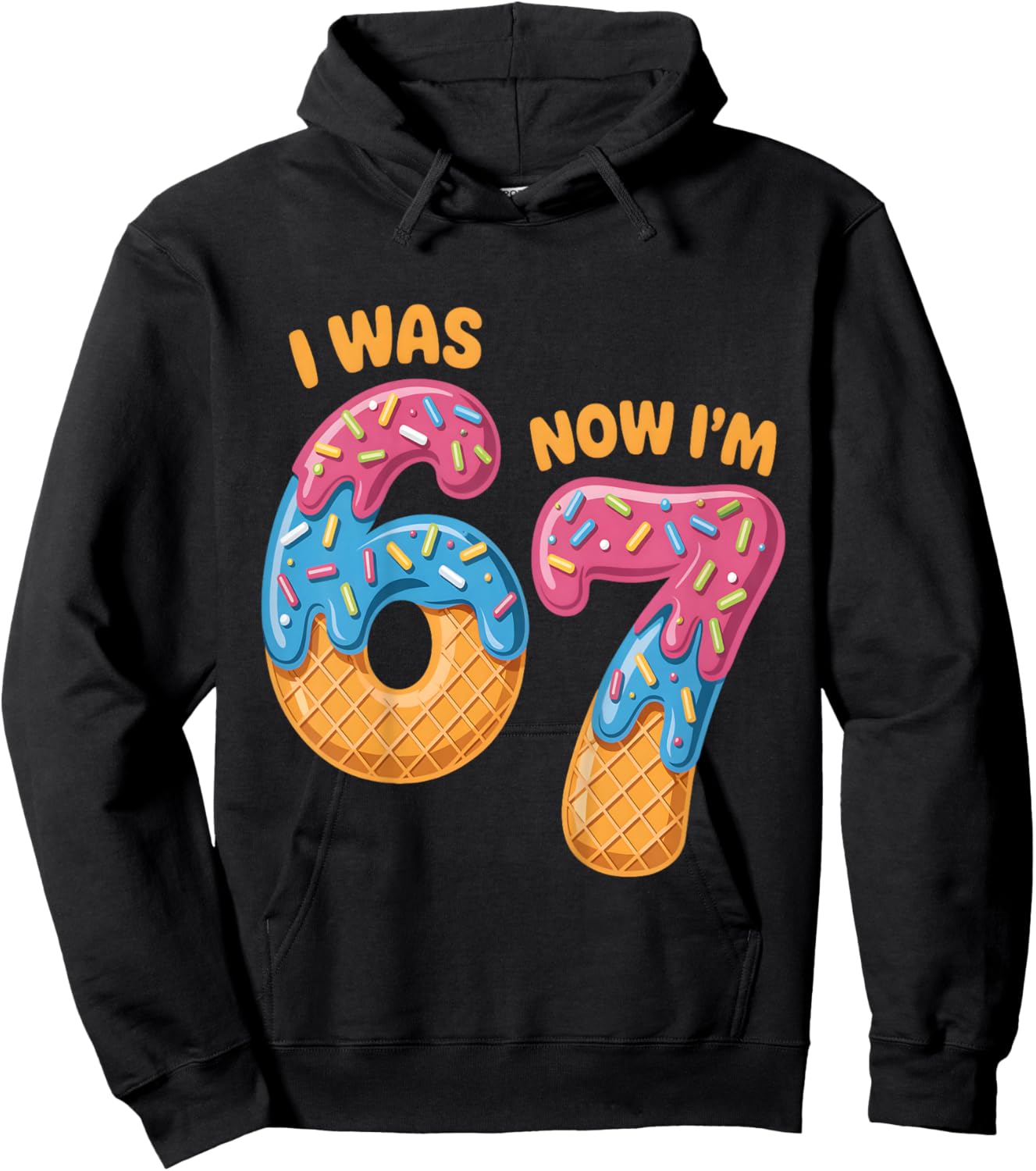 I was 6 Now Im 7 Year Old 7 Bday Ice Cream Drip 6 7 Birthday Hoodie - Hoodie | Black