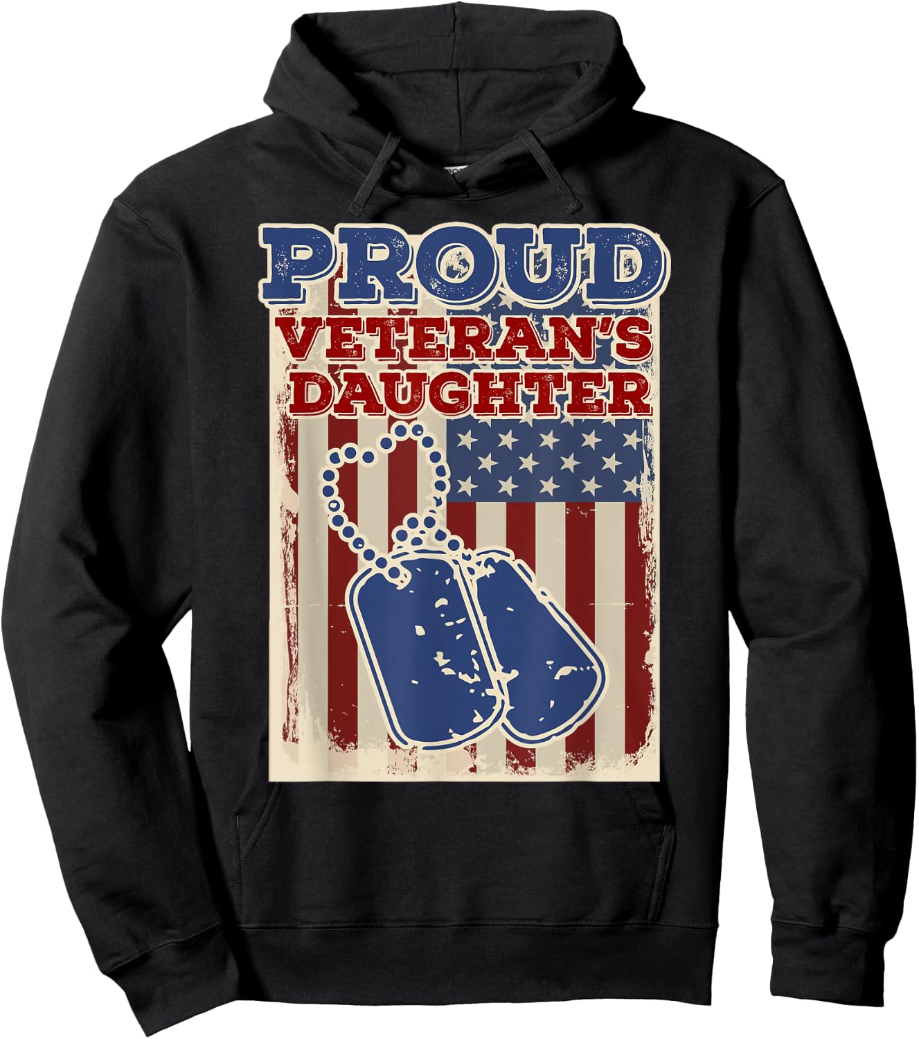 Proud Veterans Daughter Hoodie - Hoodie | Black