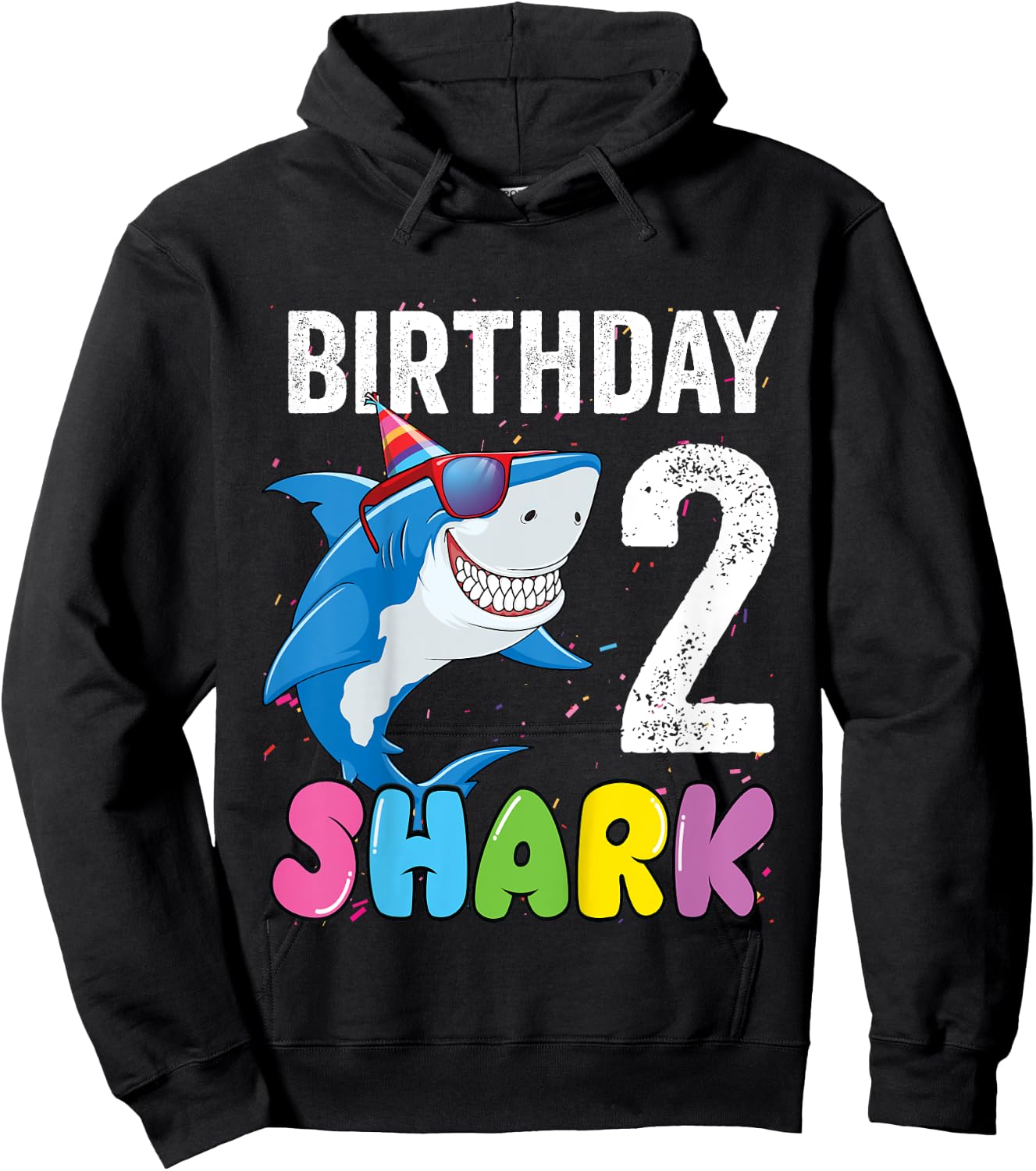 2nd Birthday Shark Shirt JawSome Kids Two Year Old Toddler Hoodie - Hoodie | Black