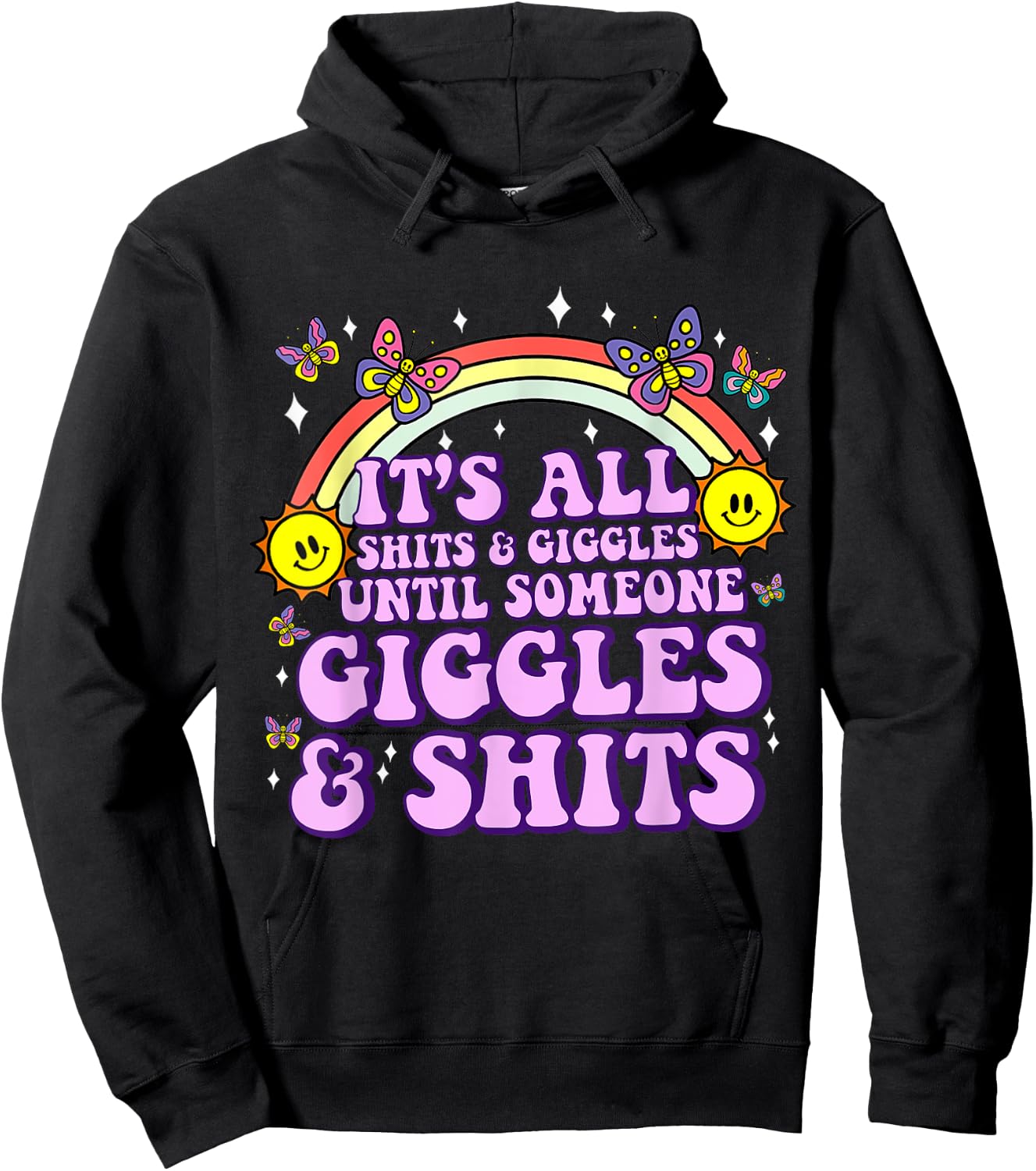 Its All Shits and Giggles Funny Sarcastic inappropriate Men Hoodie - Hoodie | Black